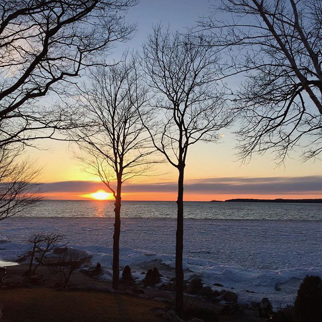 Sunset and ice and waves and cool colours and peace and quiet and bliss on Georgian Bay. Happy Easter!