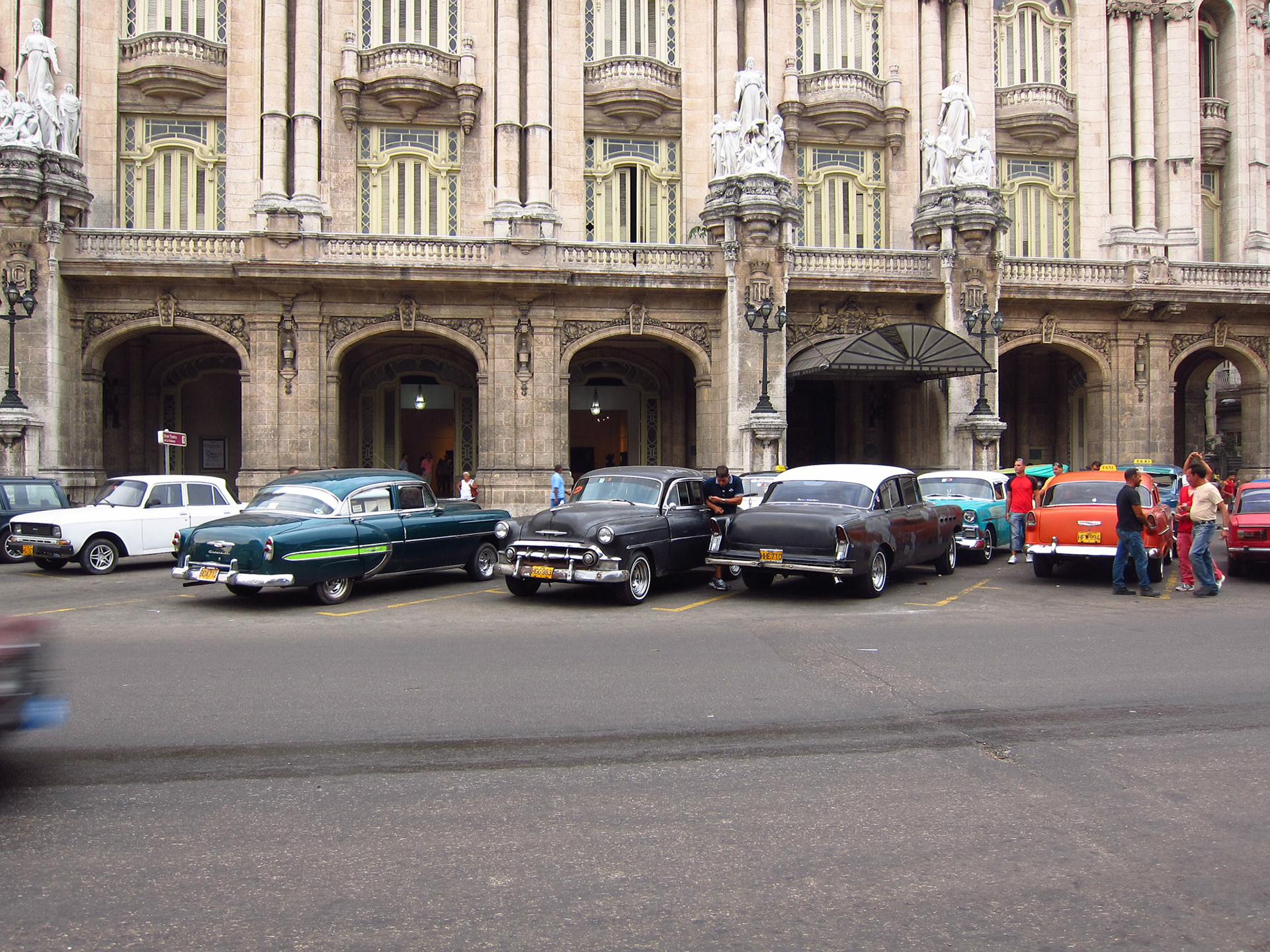 Classic cars parked in Havana