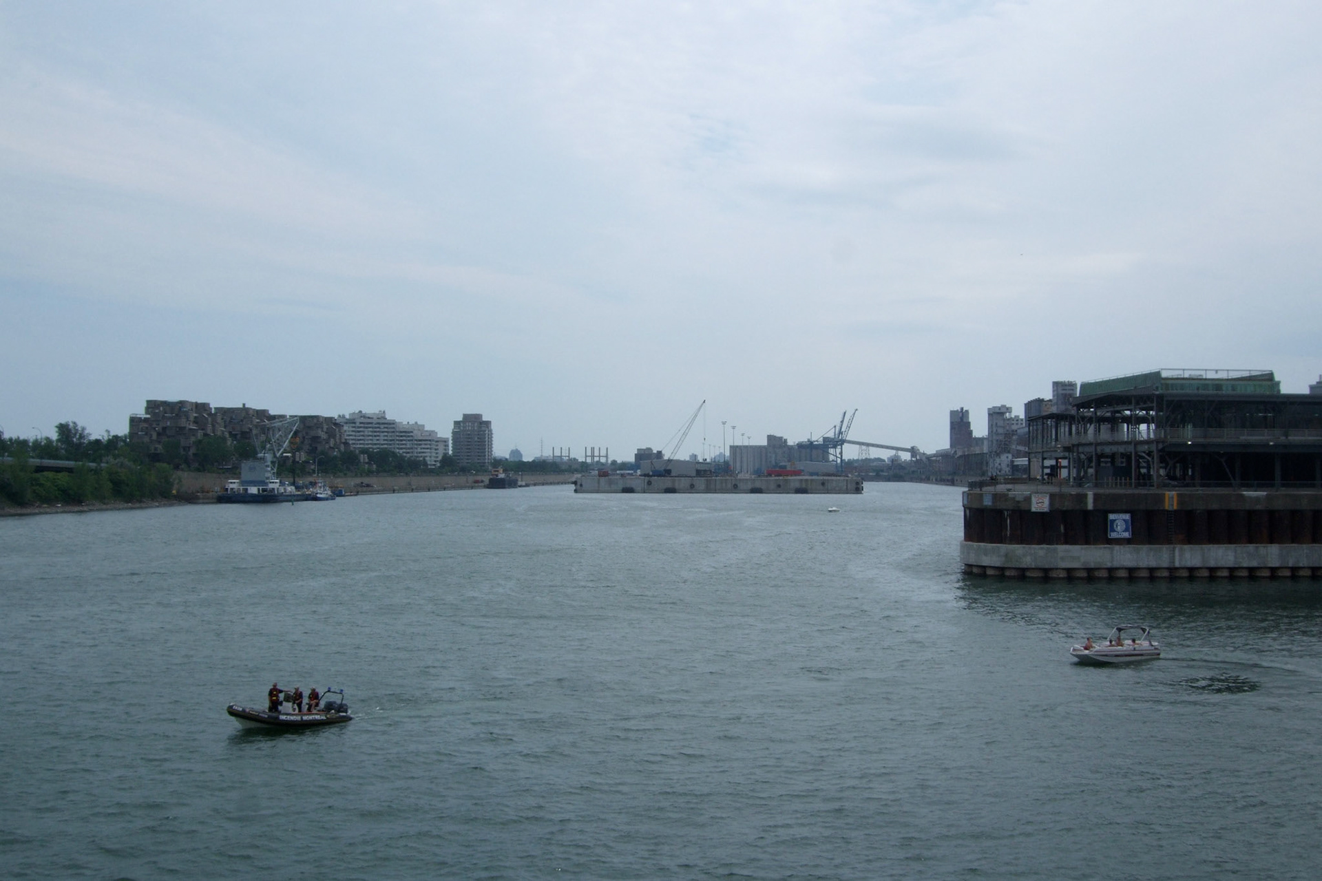The Saint Lawrence from Old Port of Montreal, Habitat 67 on the left shore
