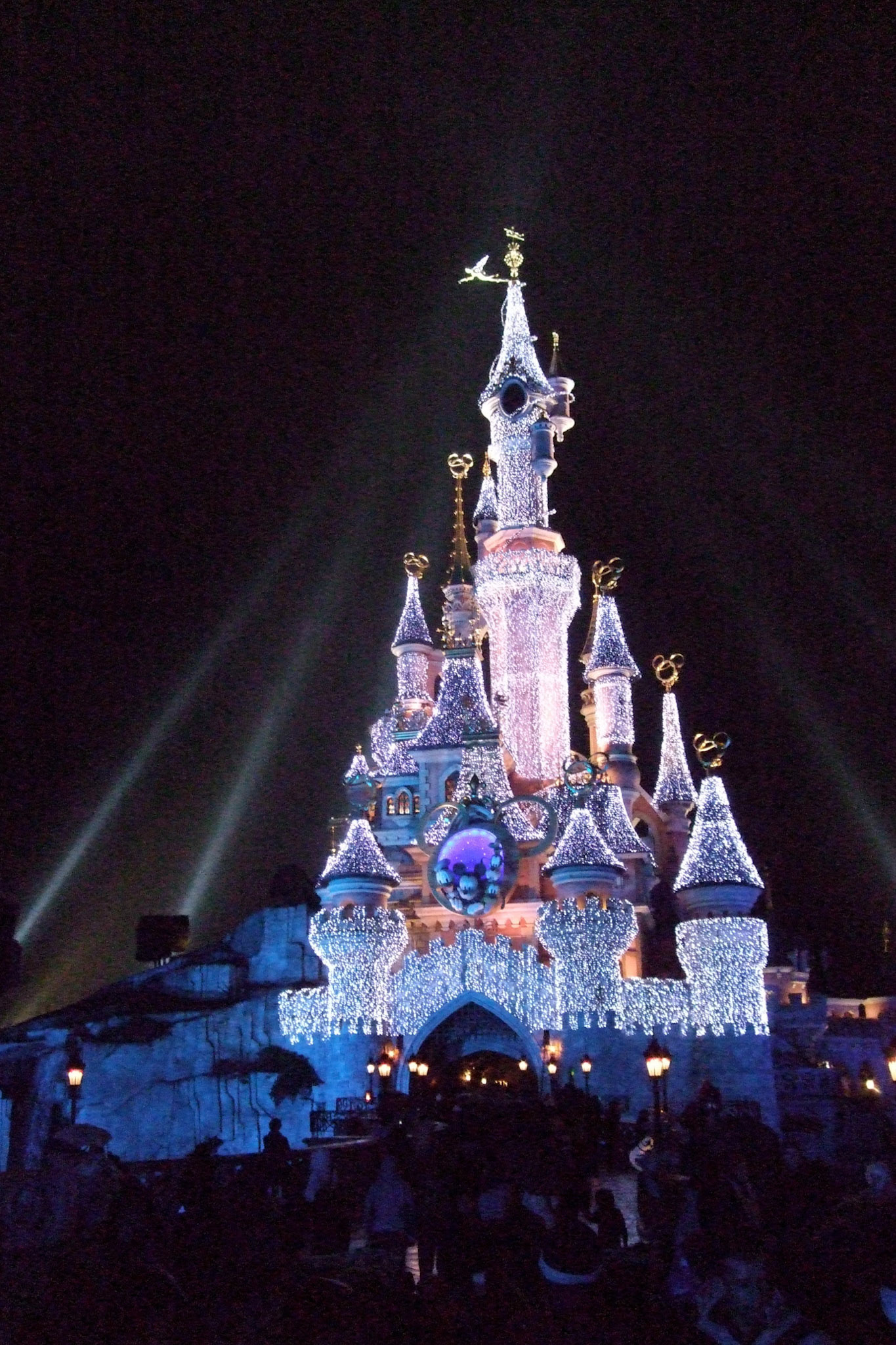 Later in the evening, the castle's holiday lights were pretty spectacular. Not a bad day; but one visit to Disneyland Paris is enough