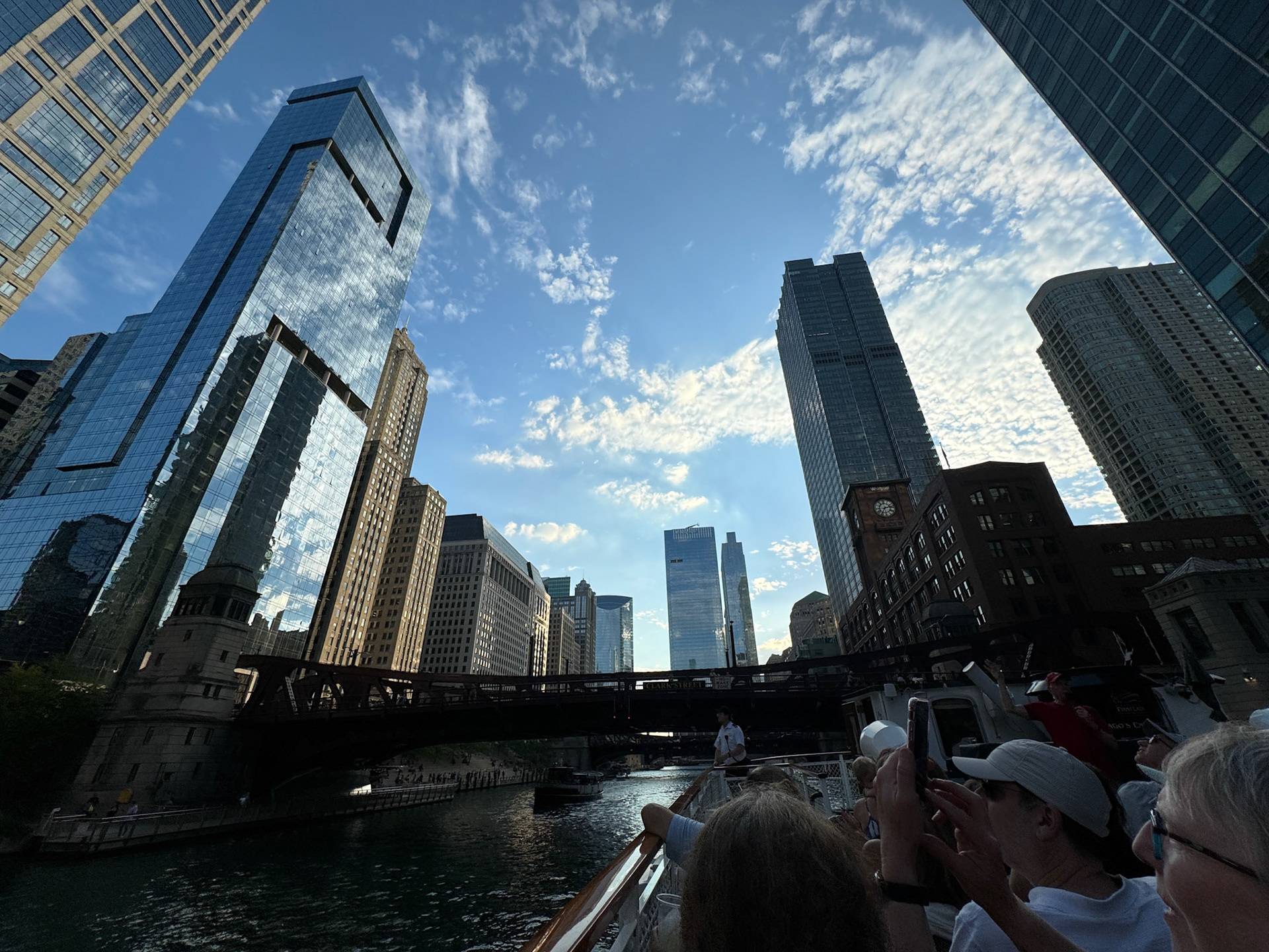 Sunset was a spectacular time to take the architectural boat cruise