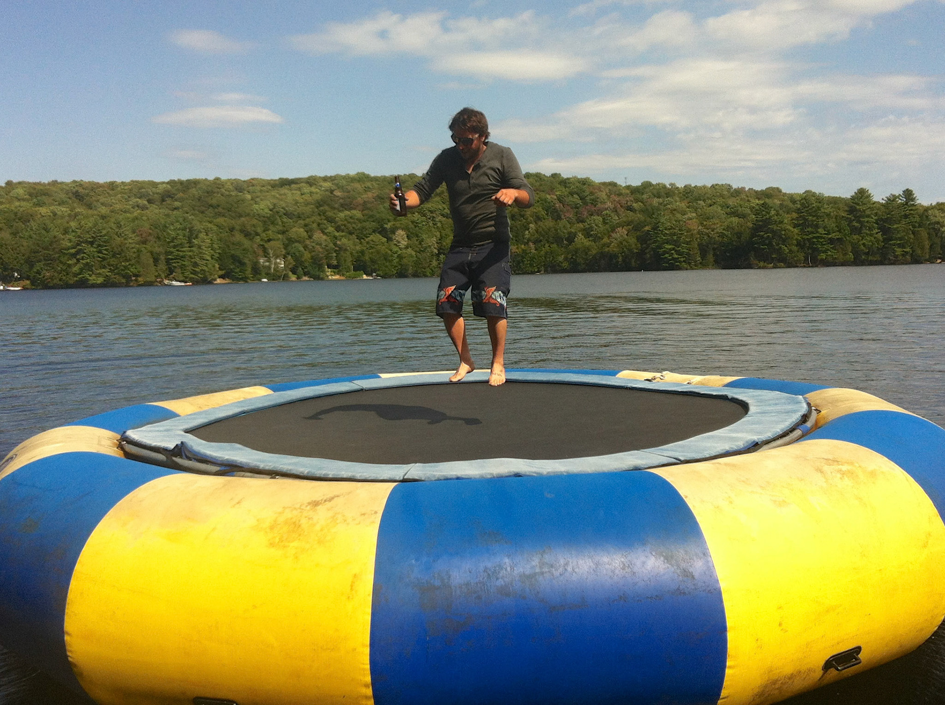 Rachelle's cousins had an epic water trampoline at their dock