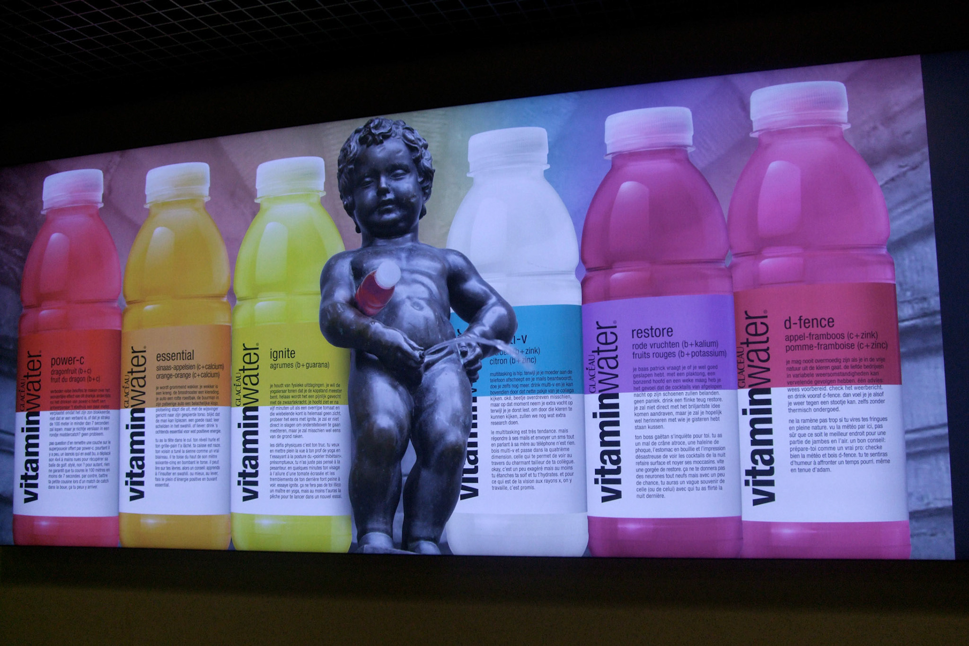 Creative advertising. I bet you'll never look at vitamin water without remembering this now!