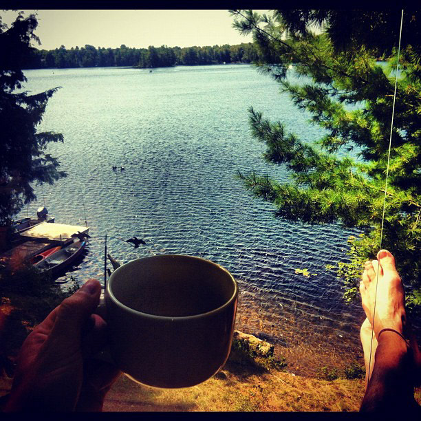 Coffee with a view, relaxing with good friends, recharging the battery and spirit