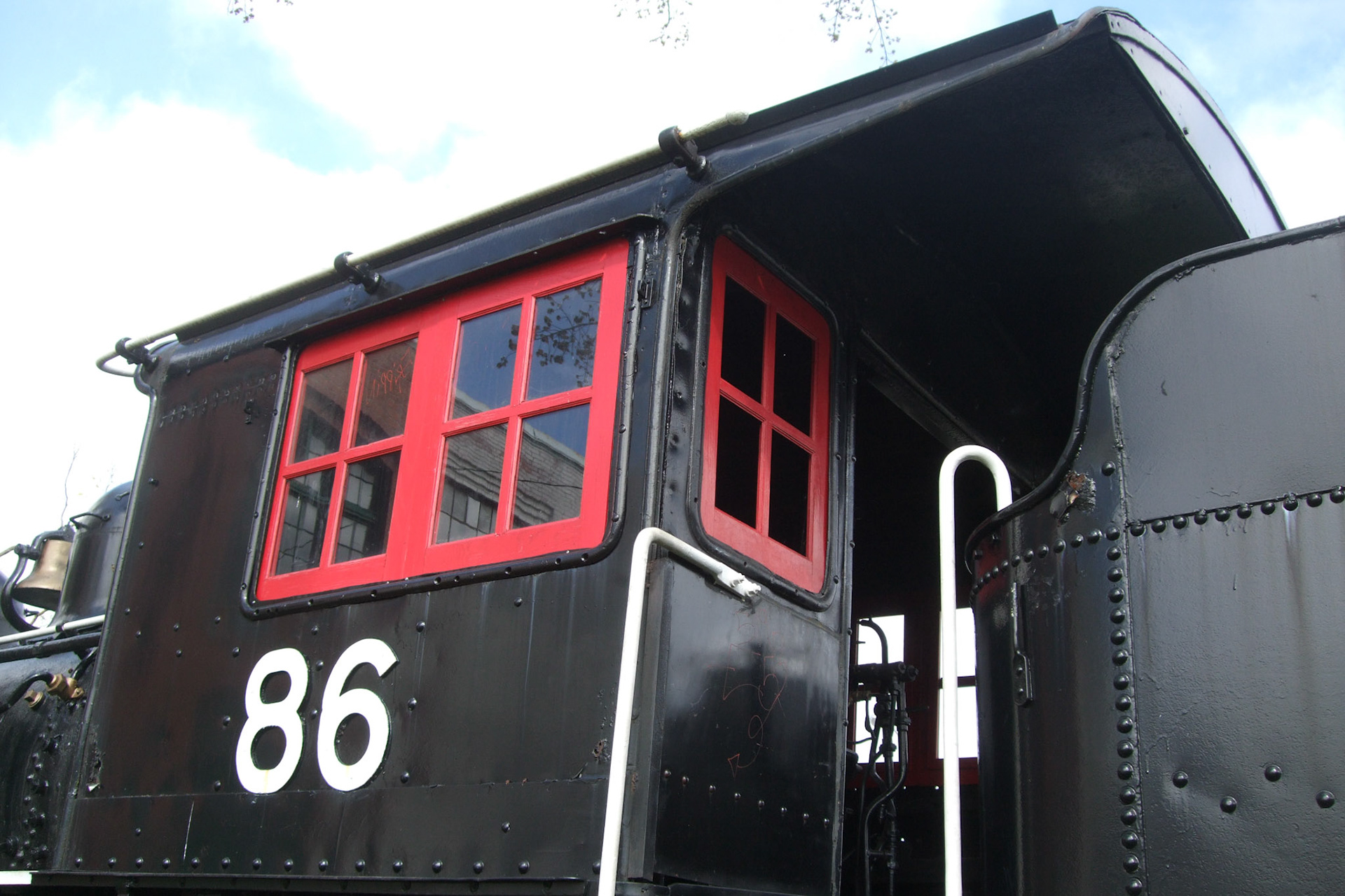 The red really popped out on the restored steam engine