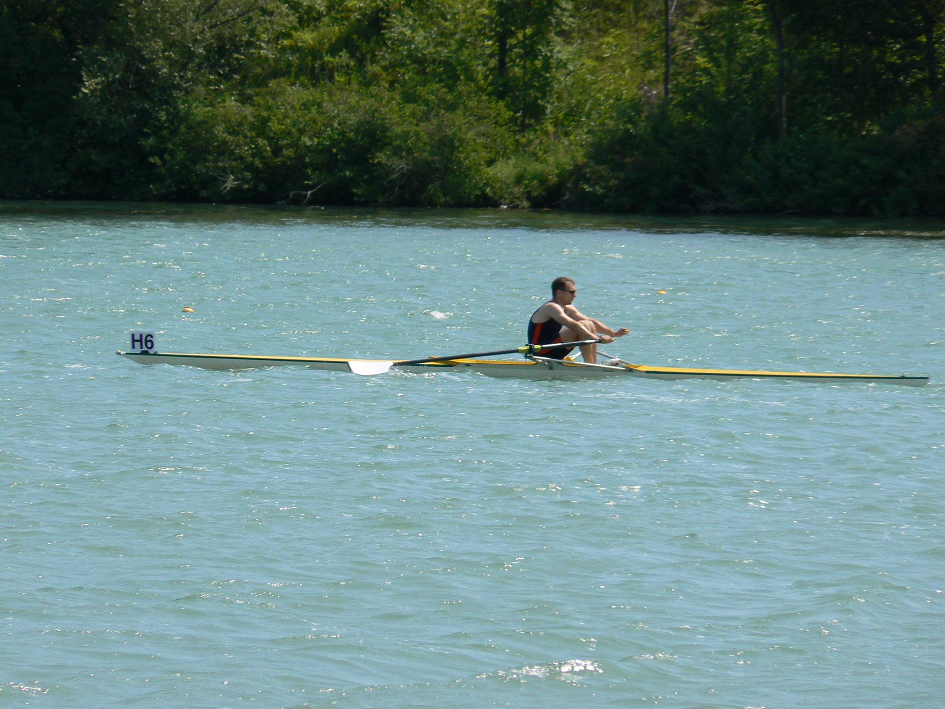 Competing in the men's single event at the Henley Regatta