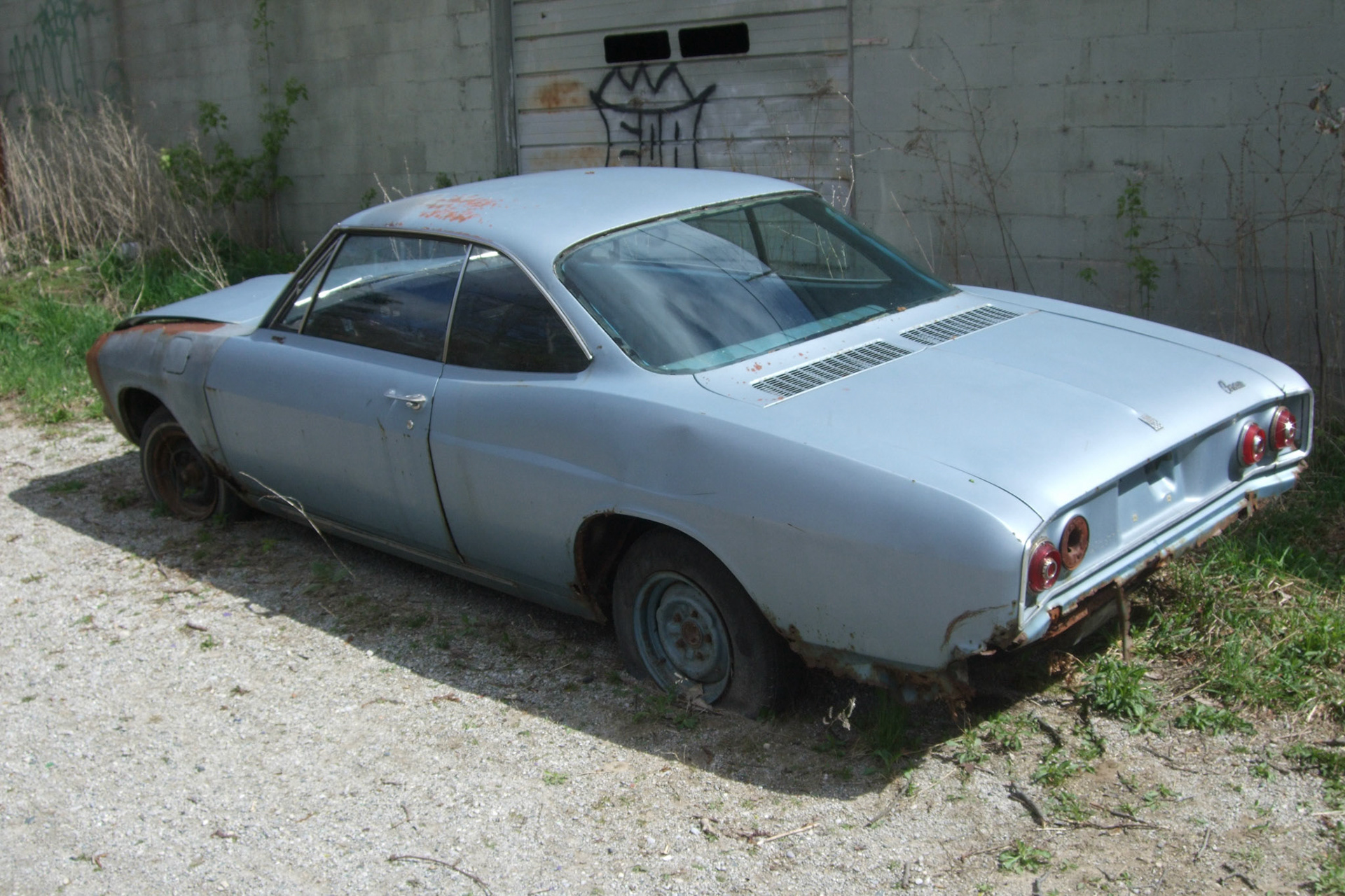Beauty was found inside the back alley too, though. Like this rotting Chevy.