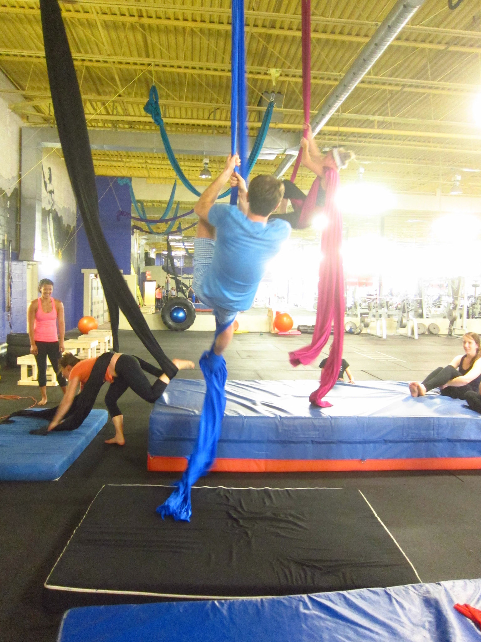 It was amazing watching the advanced students practice advanced tricks and choreographed routines