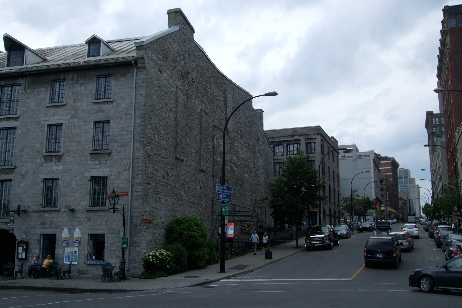 Old buildings lining the Old Port of Montreal