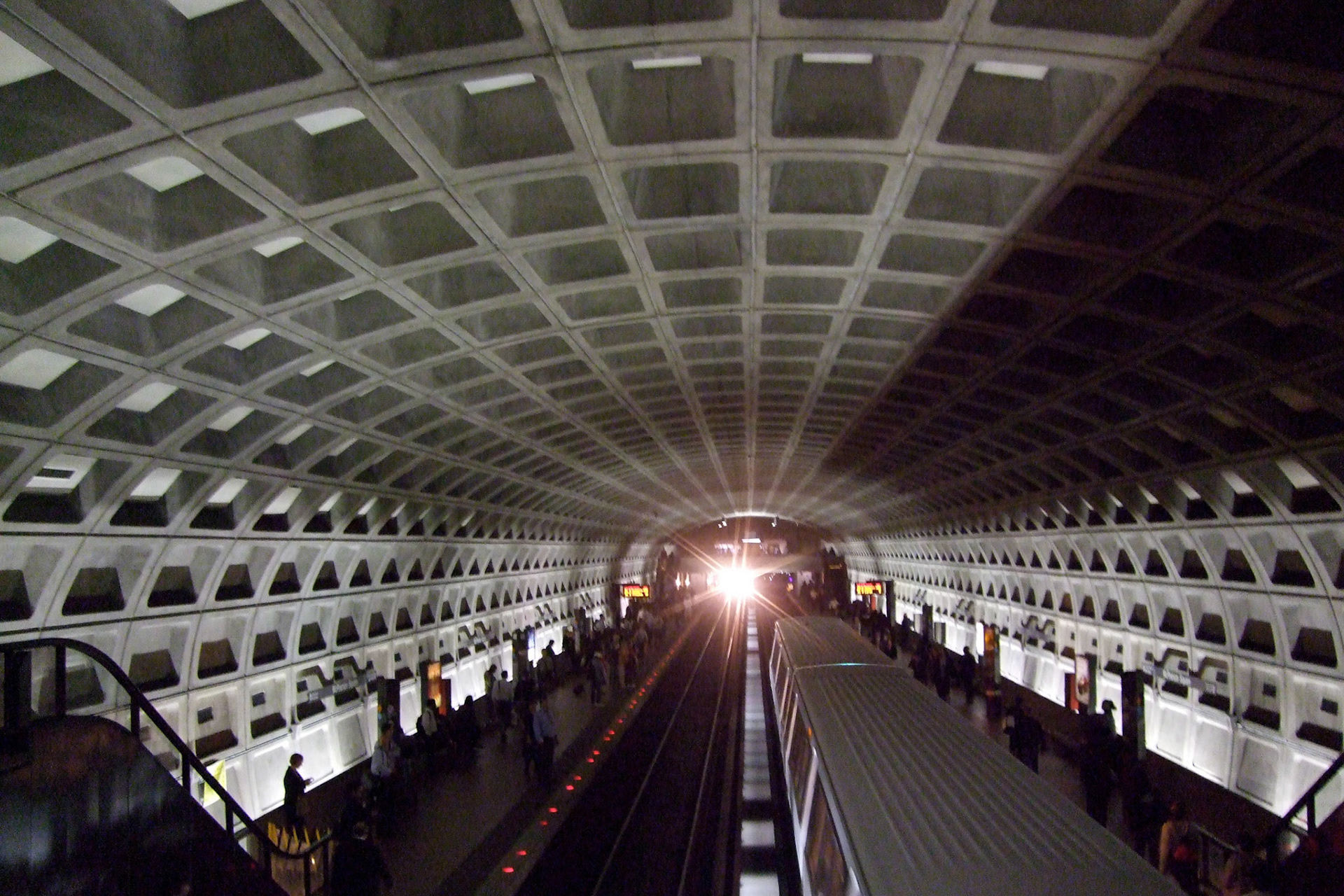 DC is famous for its subway system. All the subway stations look the same, and they all look awesome! Utilitarian architecture can look stunning