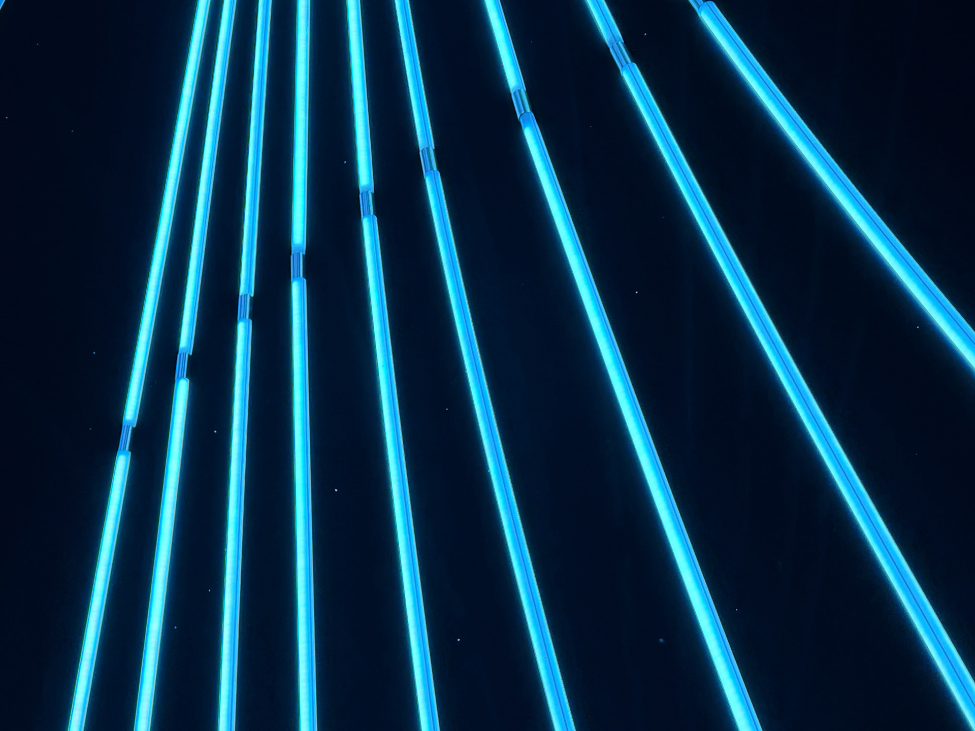 Stratford's Market Square was lit up with the interactive, musical light installation called "Chronoharp"