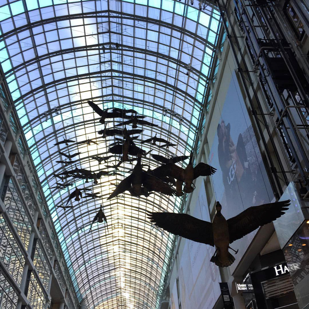 Fly. Soar. Freedom. "Flight Stop" geese by Michael Snow #eatoncentre