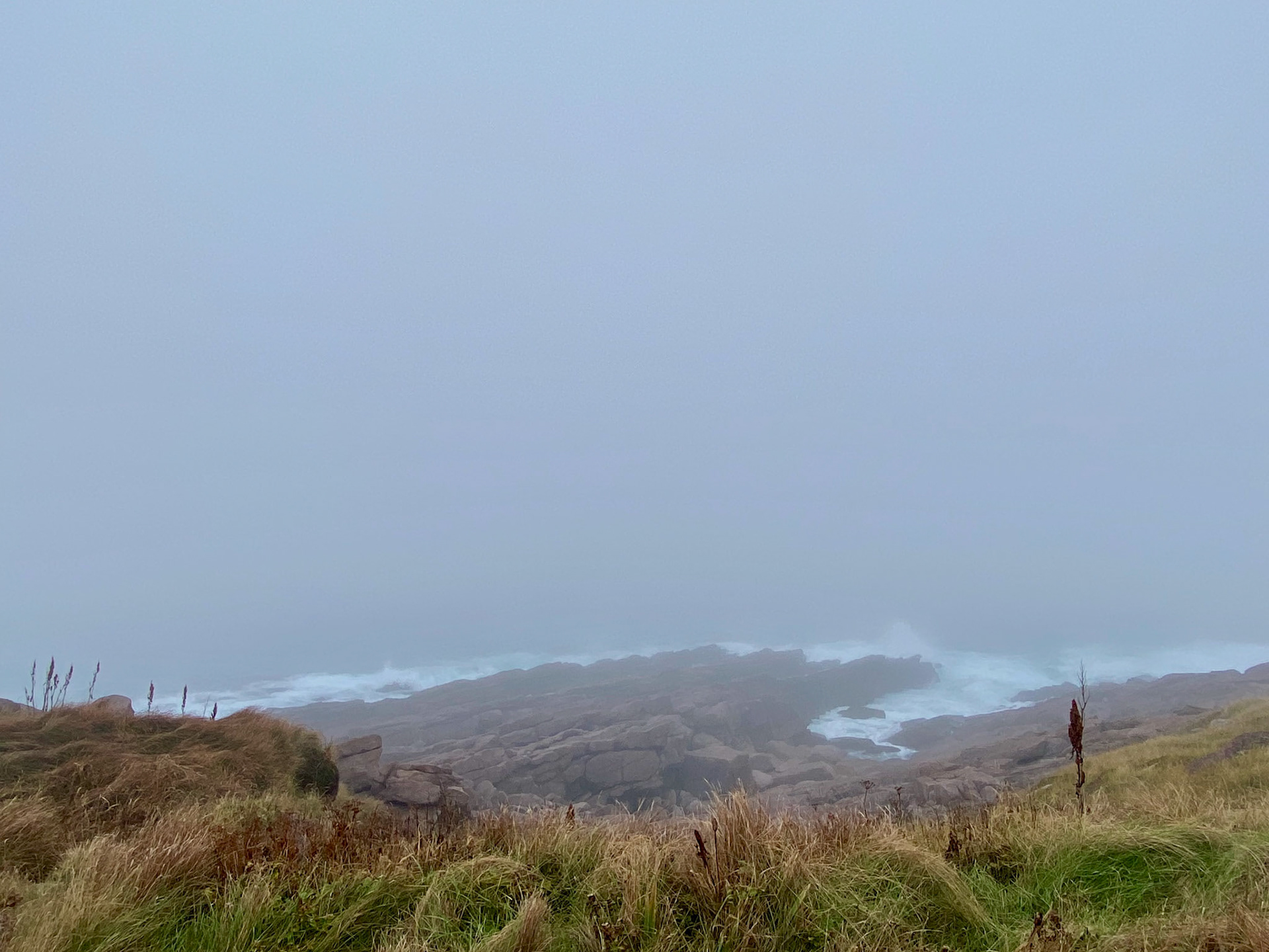 Cape Spear, the most easterly point in North America, was so captivating in the dense fog. The sound of power of the roaring Atlantic was pierced every minute by the spooky fog horn.