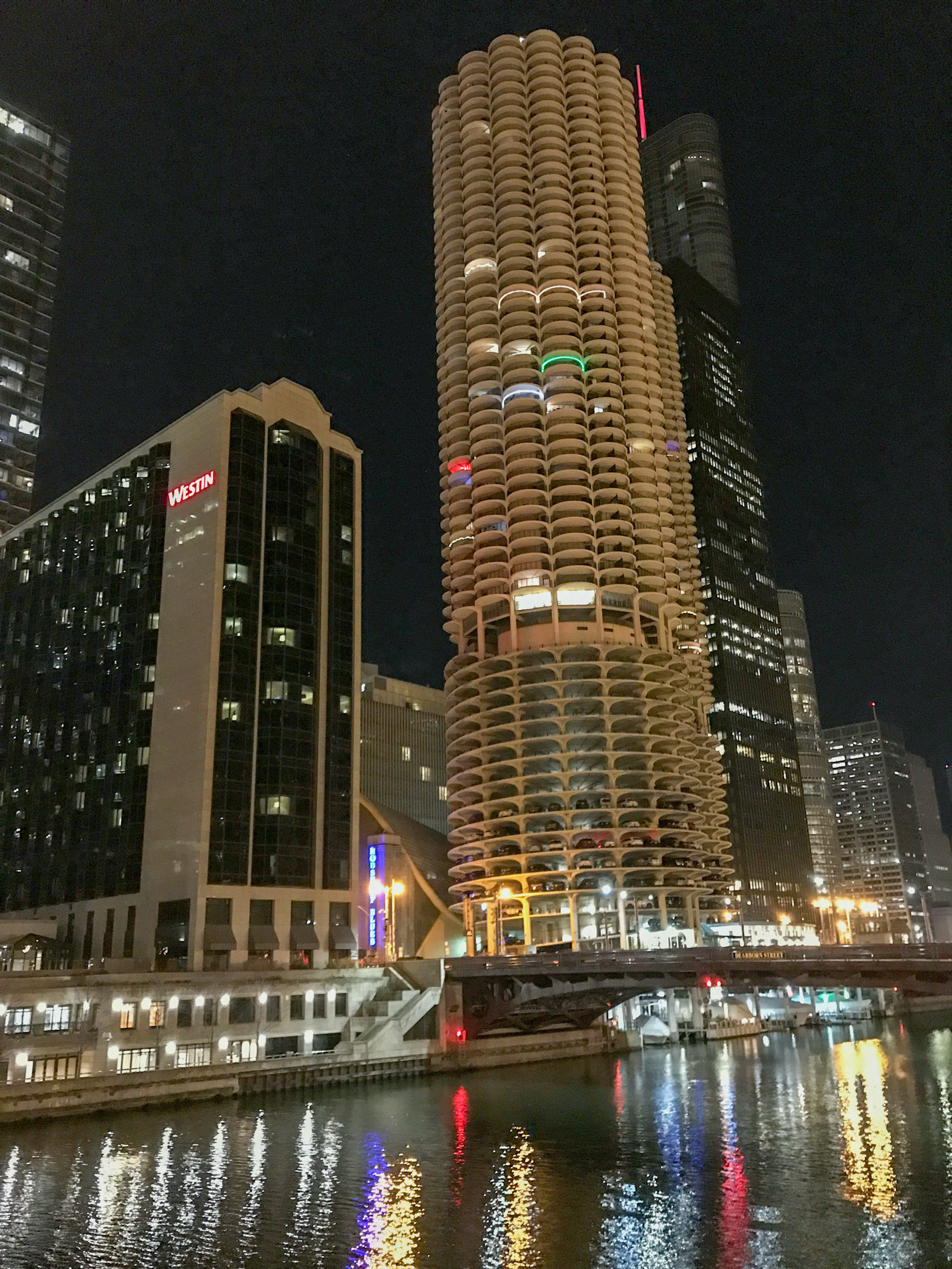 Downtown Chicago by night