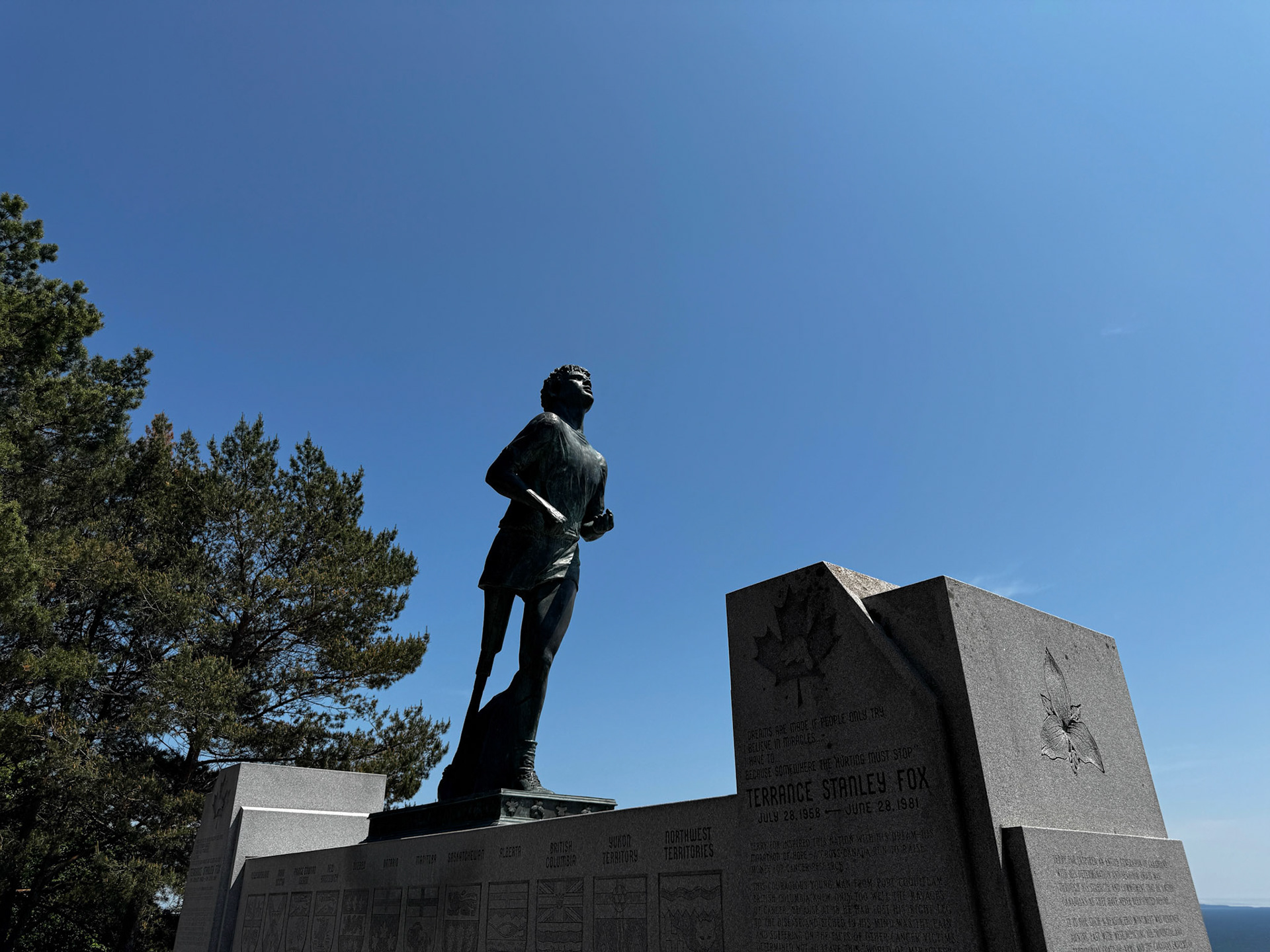 Terry Fox monument overlooking Thunder Bay