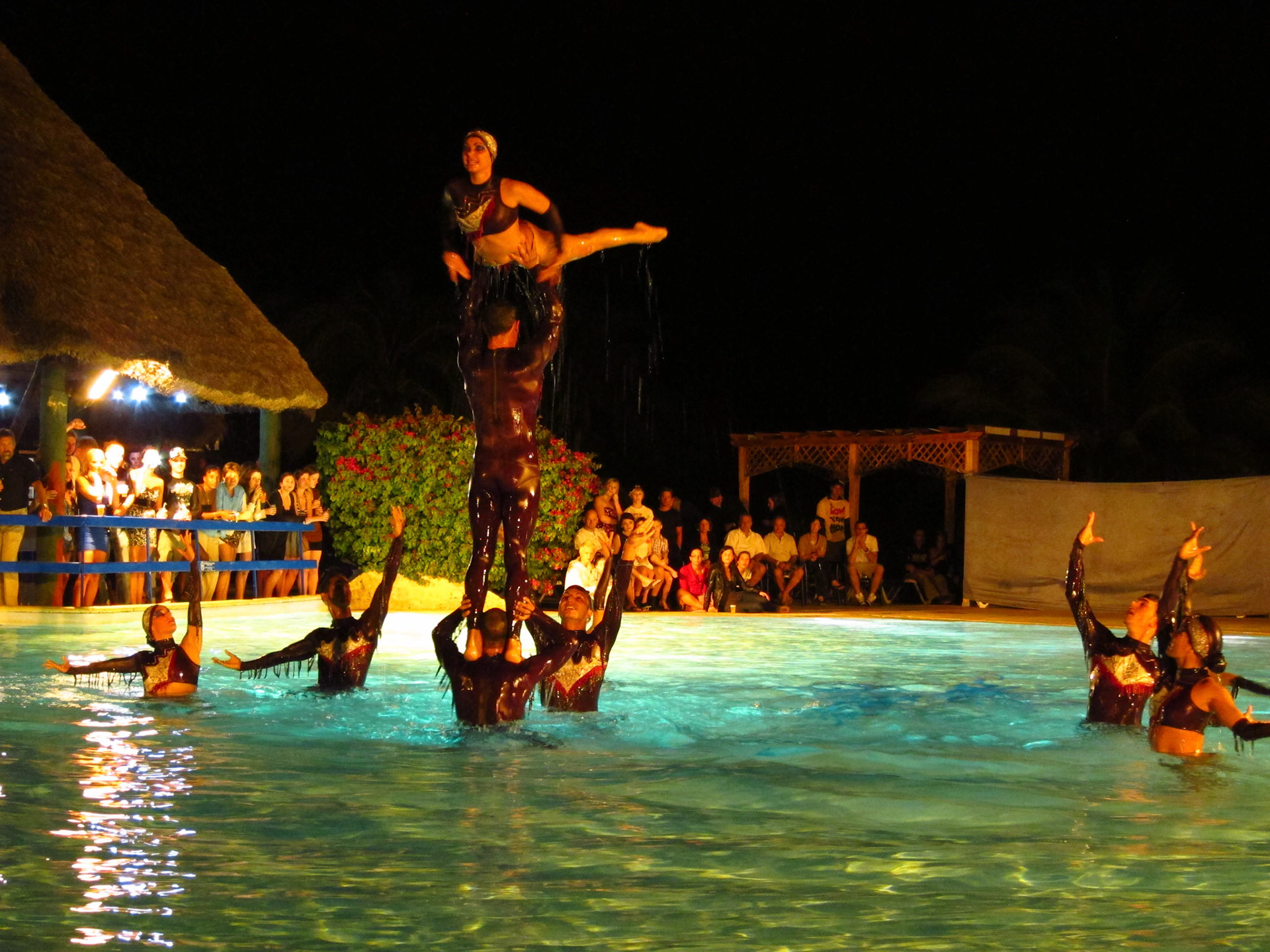 Terrific pool dance show