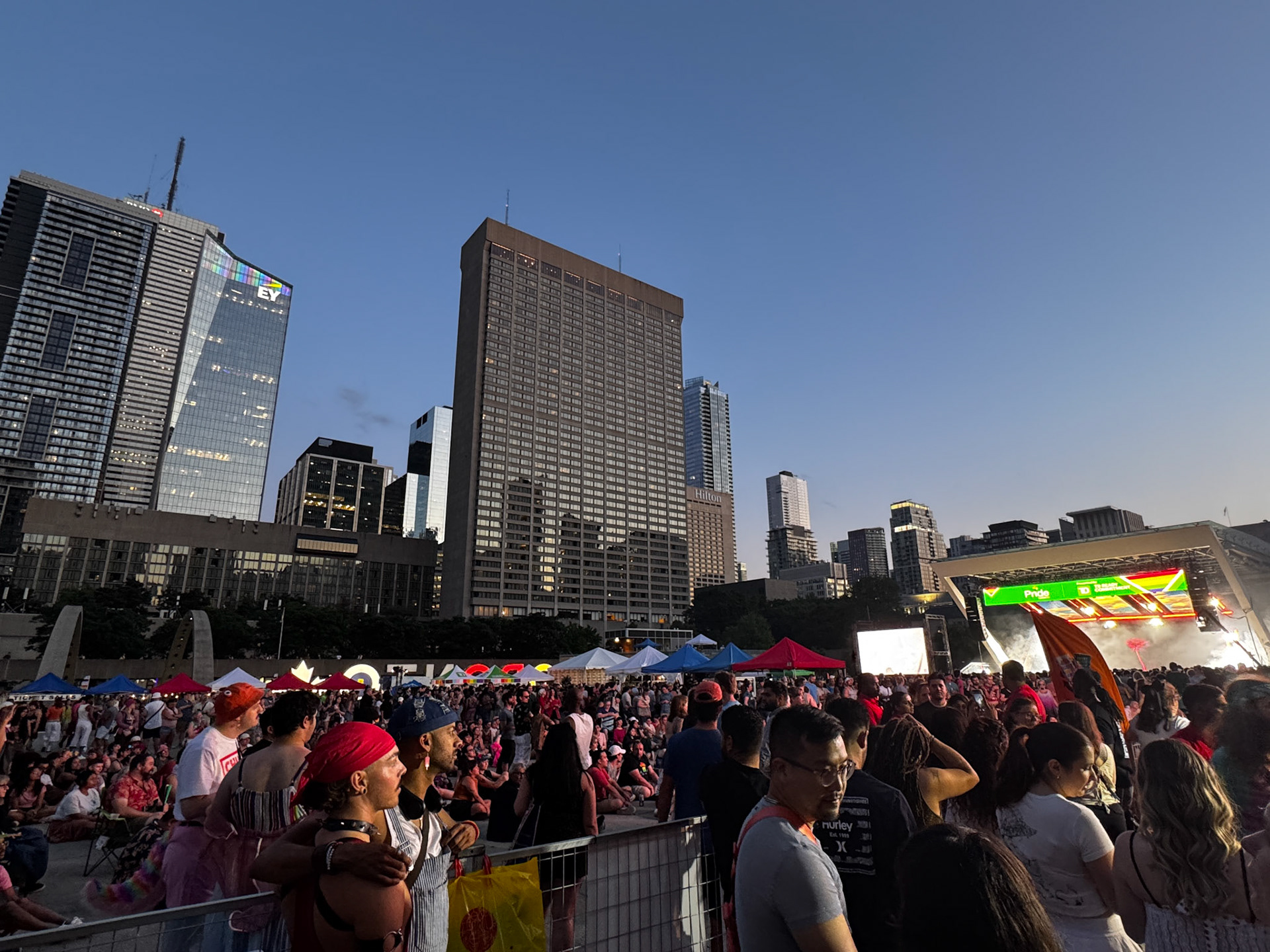 The Toronto Pride main stage at Nathan Phillips Square