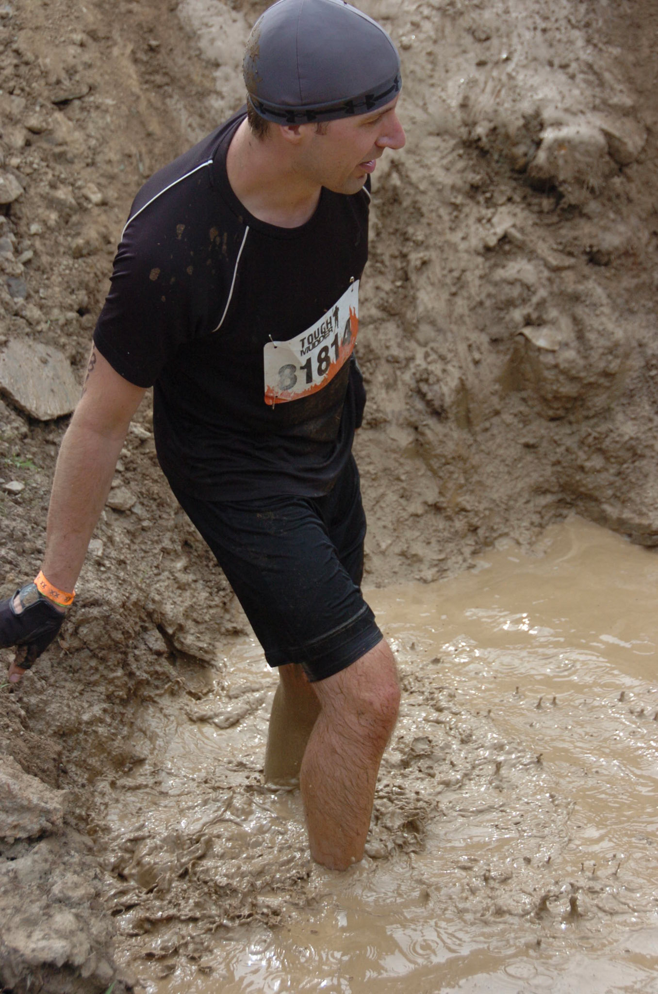 Mud Mile - we climbed over 5 steep hills with mud trenches between them