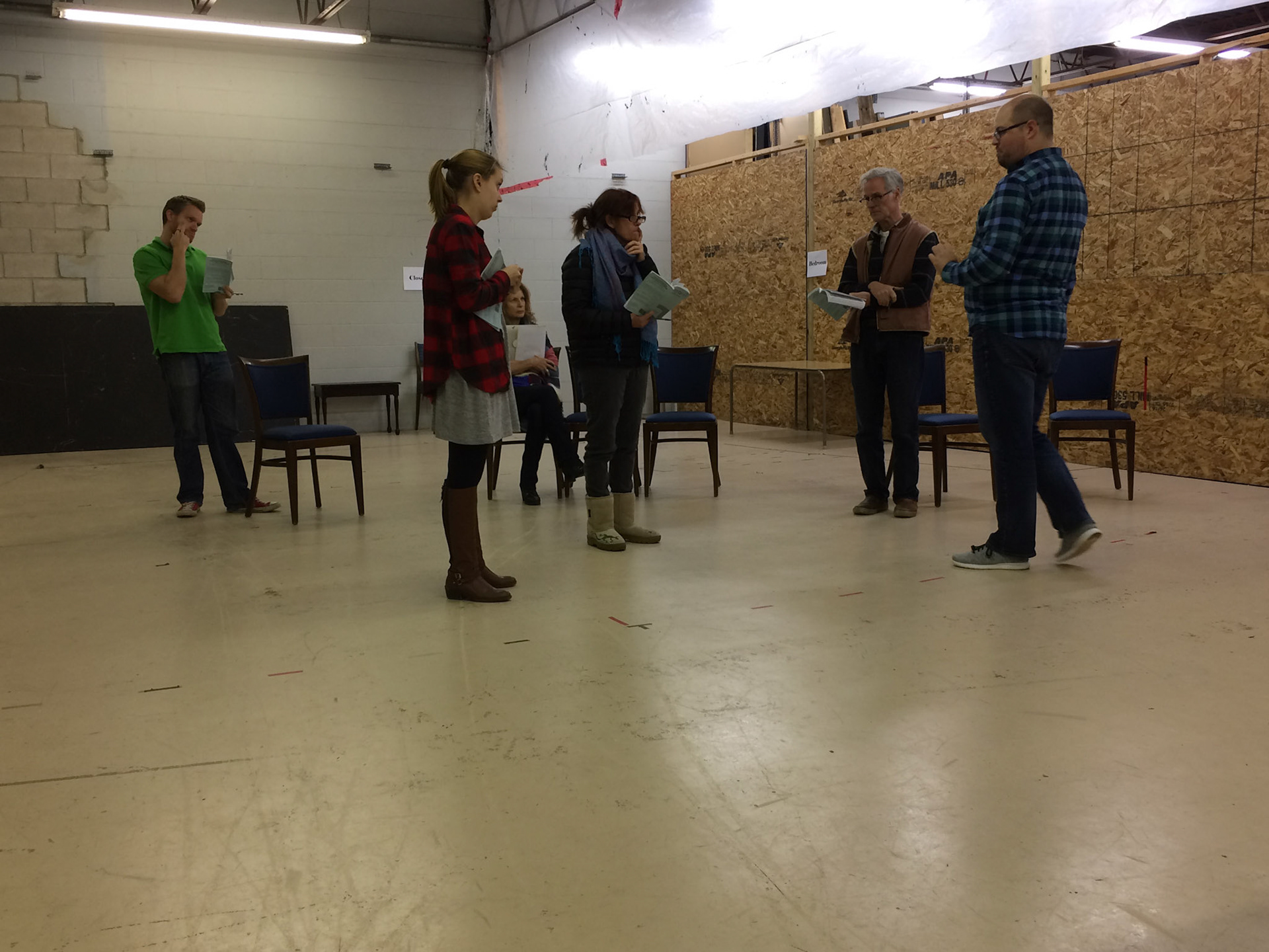 Rehearsals behind the scenes for "Vanya and Sonia and Masha and Spike" by Christopher Durang