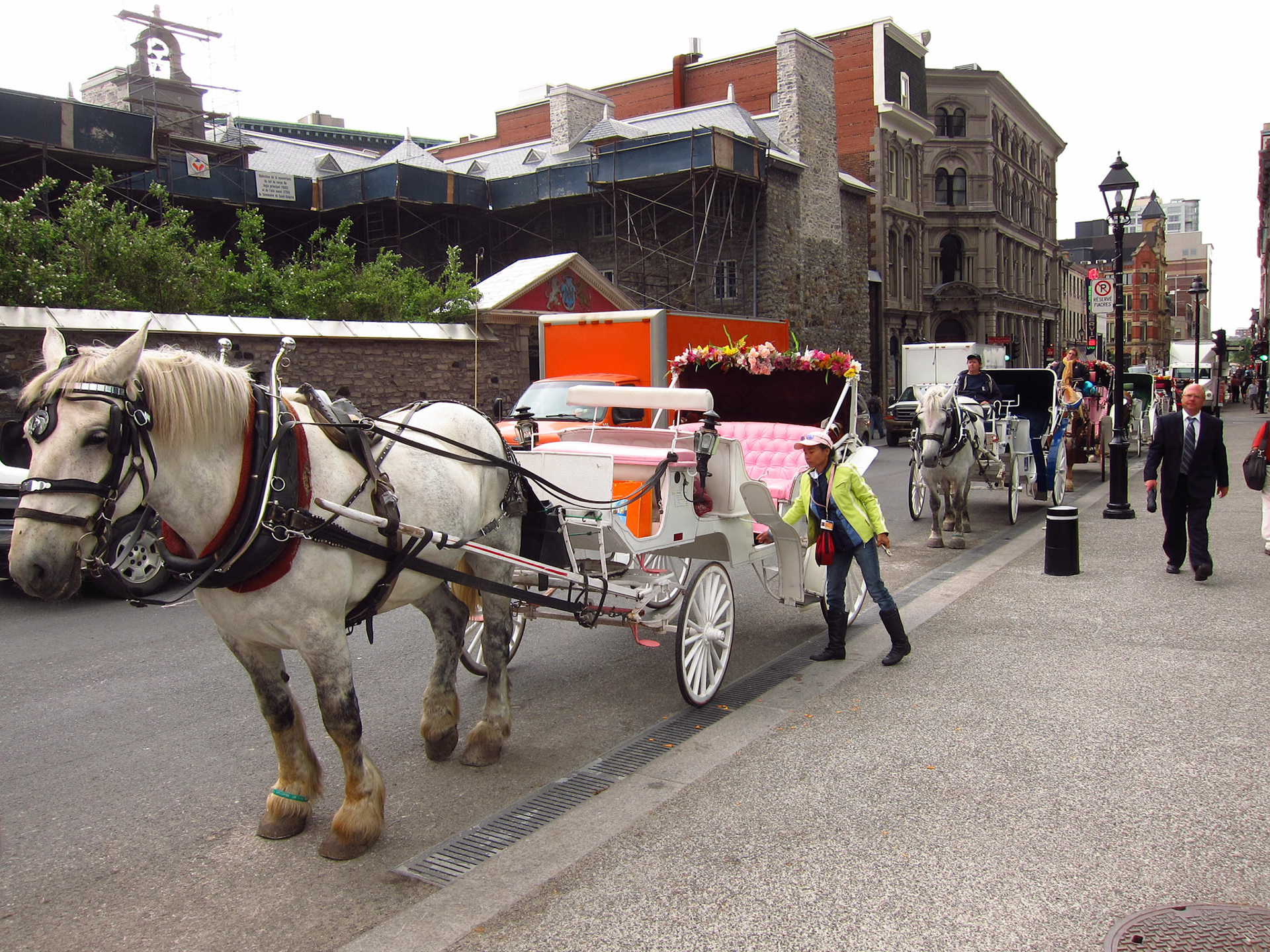 Horse-drawn carriages in Old Montreal