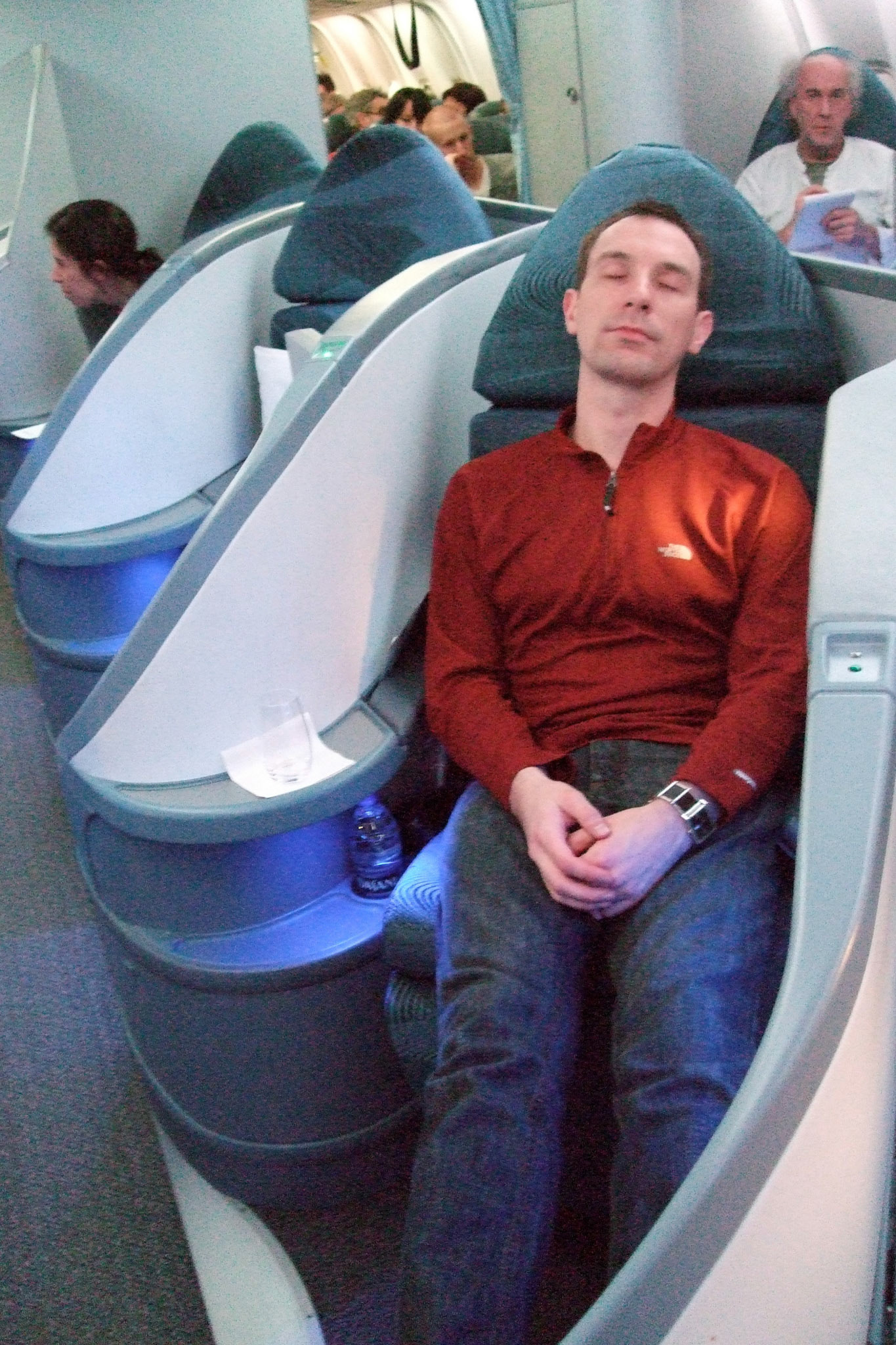 Later in the flight I reclined my seat into a completely flat bed and slept soundly!