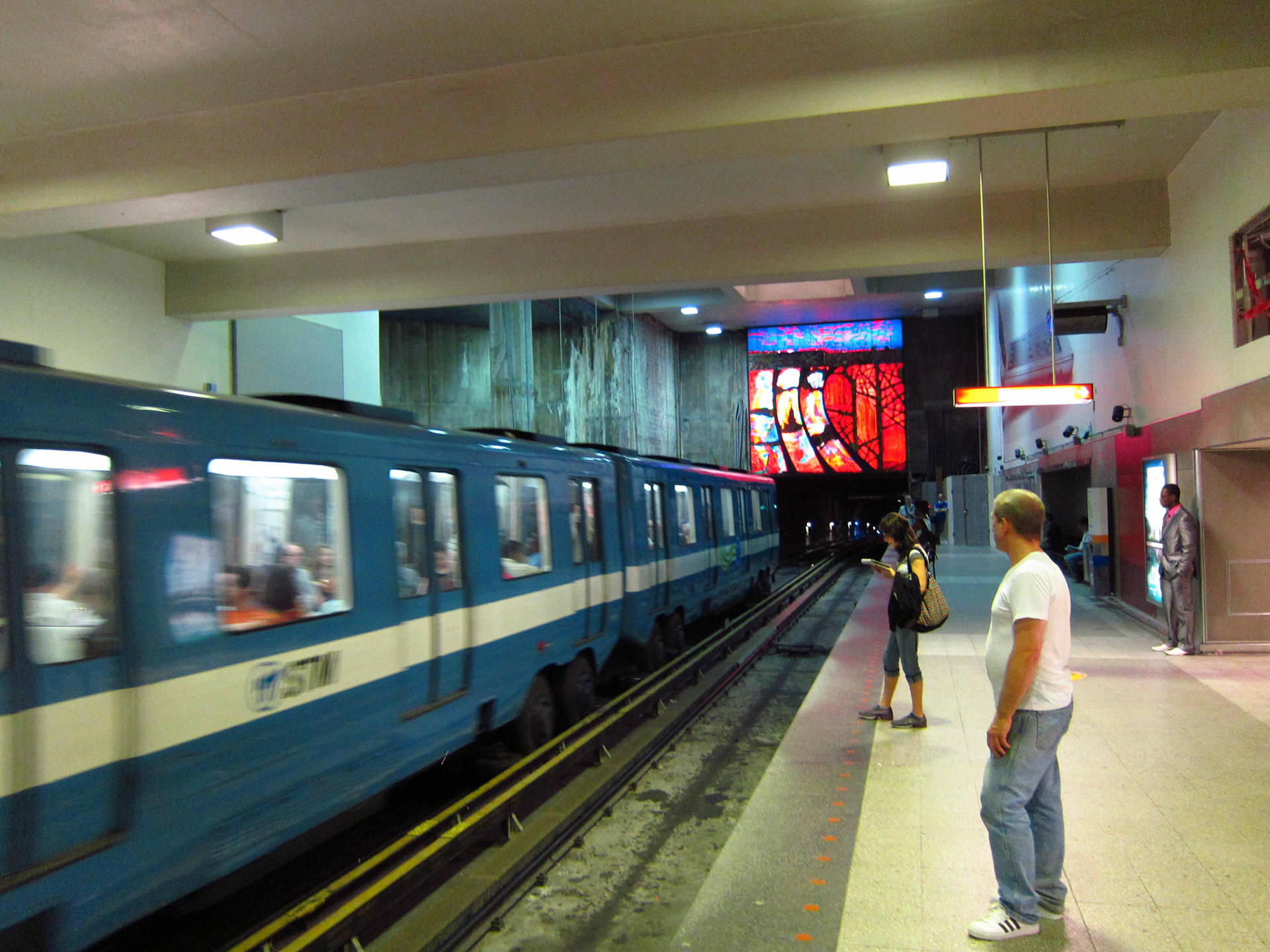 The Montreal Metro rides on rubber tires instead of rails - they make a whooshing sound