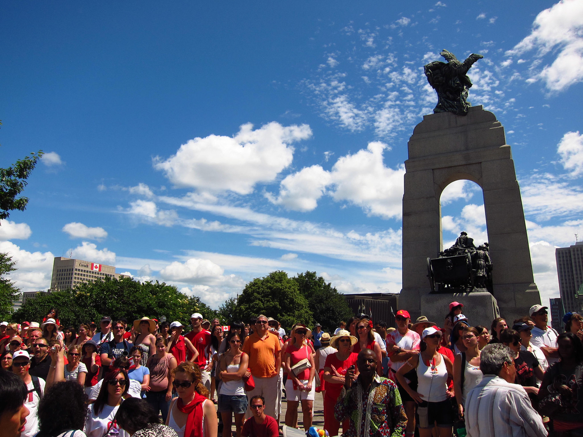 A gorgeous Canada Day in Ottawa: crowds at the War Memorial