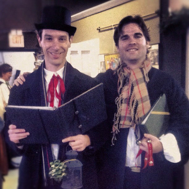 @jordan_102 and I in our Mistletoe Minstrel costumes: Adding some Christmas spirit to @WFFarmerMkt