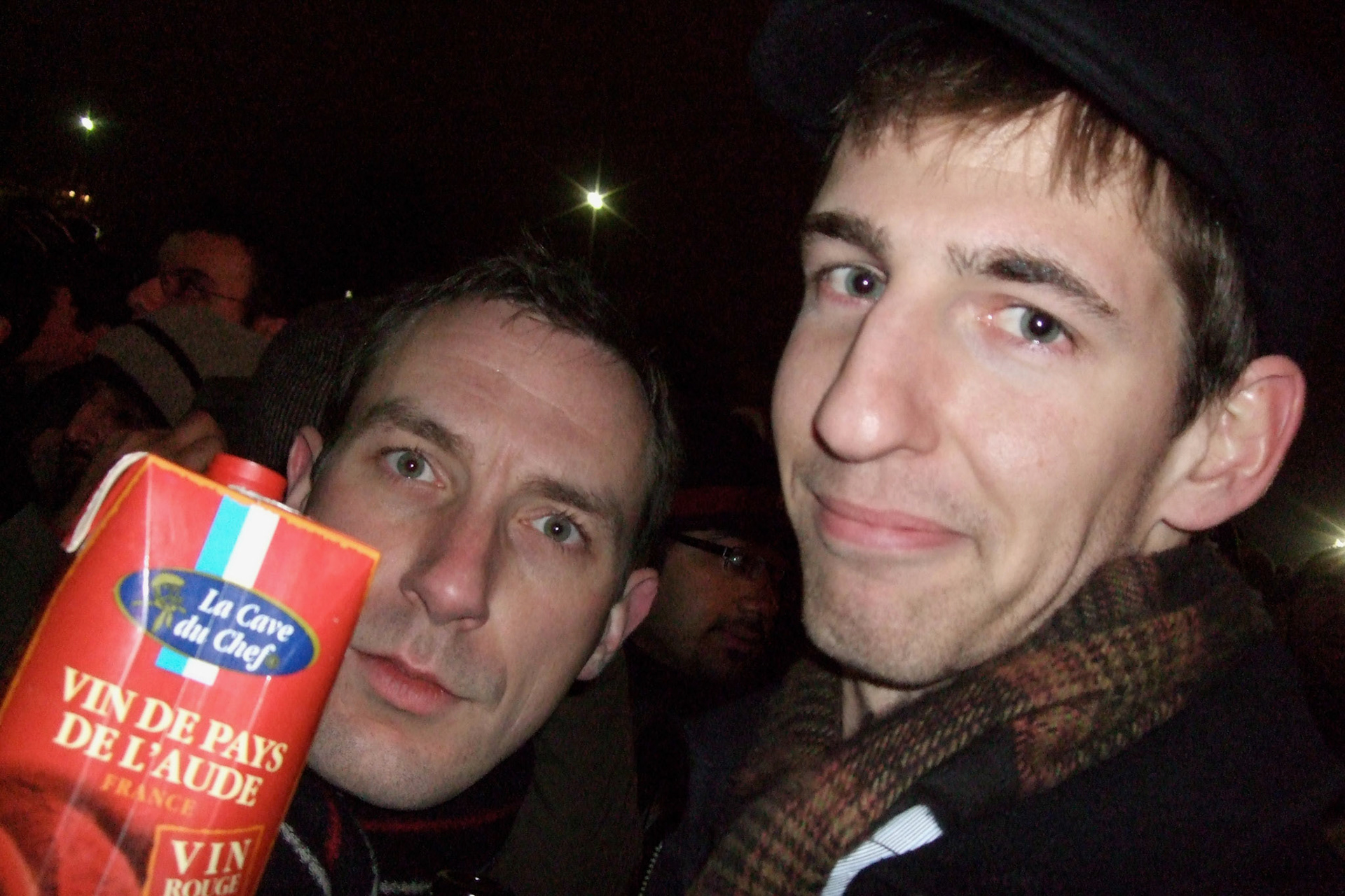 I'm not sure drinking in public is legal in Paris, but everyone was doing it. Quality boxed wine!