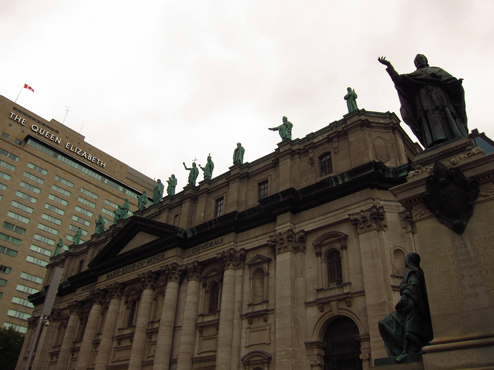 Across from the train station: Marie-Reine-Du-Monde cathedral is a scale duplicate of the Vatican