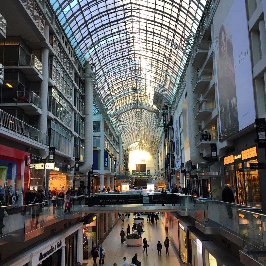 Love the soaring atrium of Toronto Eaton Centre! #architecture #eatoncentre