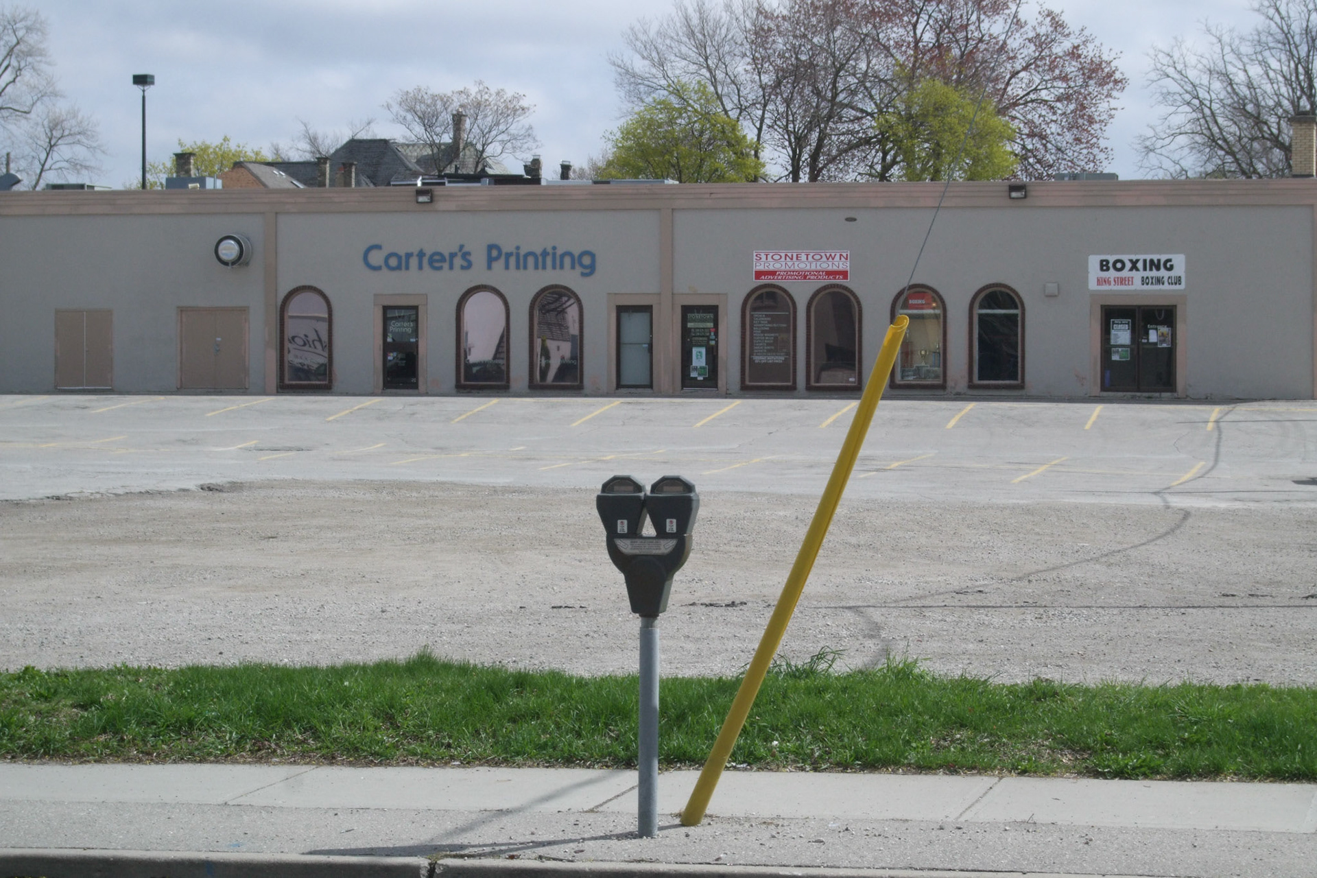 A desolate parking lot in Old East