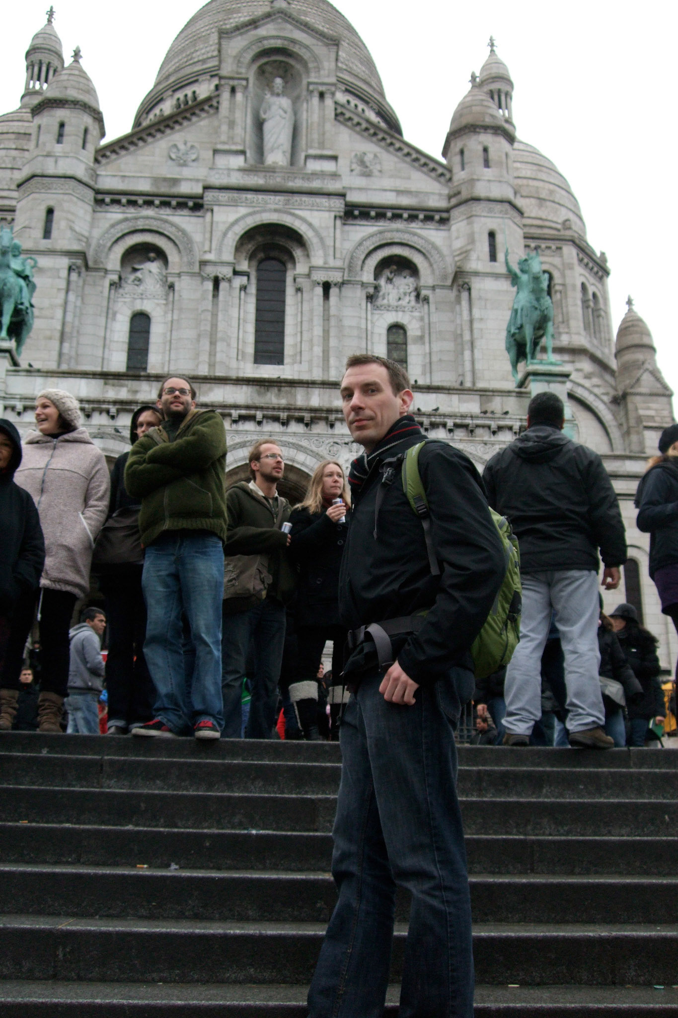 Walking up the steps to Sacre Coeur