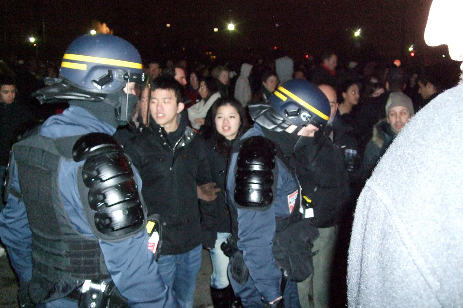Heavily armoured police made their presence clear
