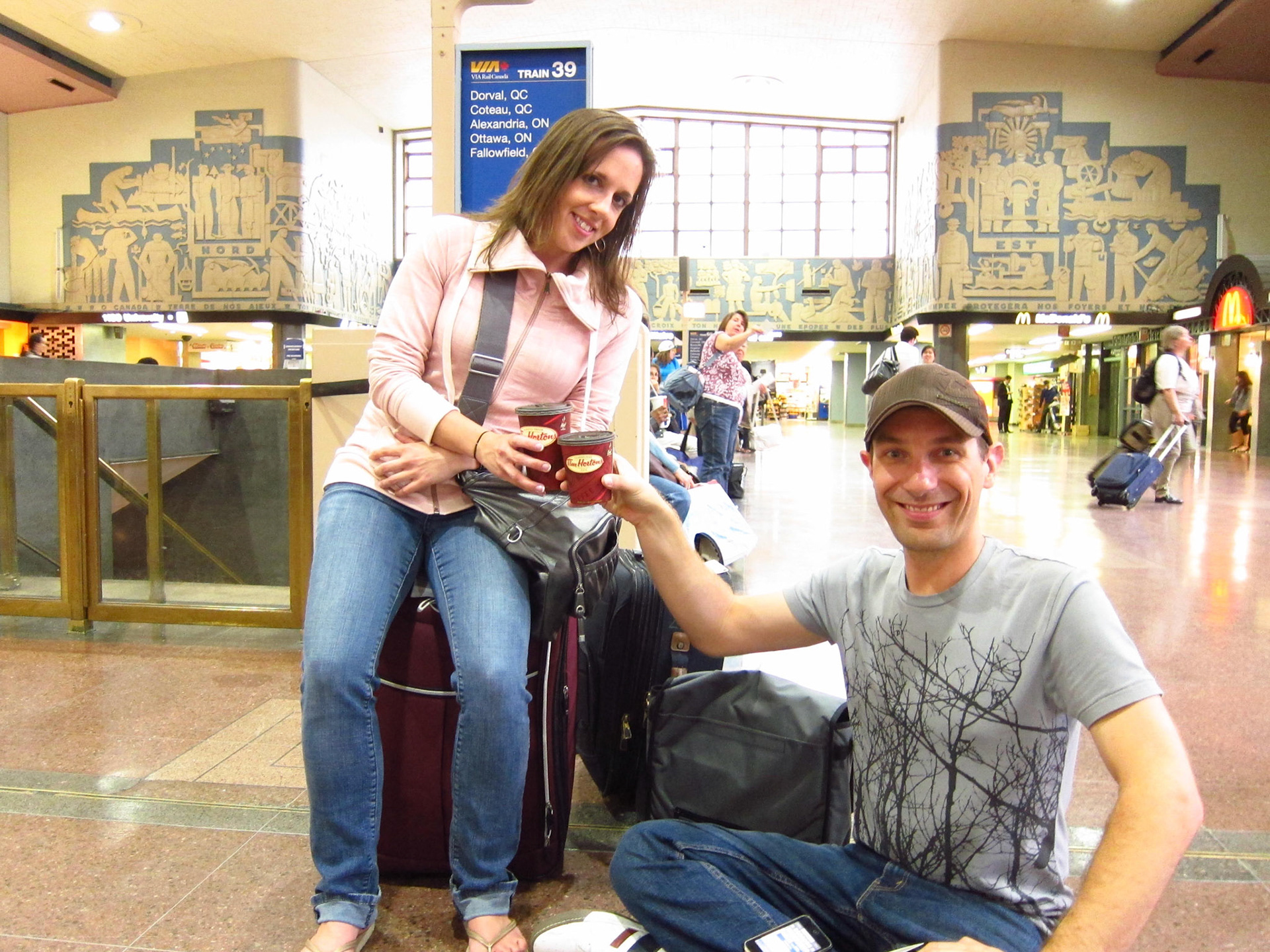 Cheers to a wonderful (and tasty) tour of Montreal. Catching the Via Rail train to Ottawa