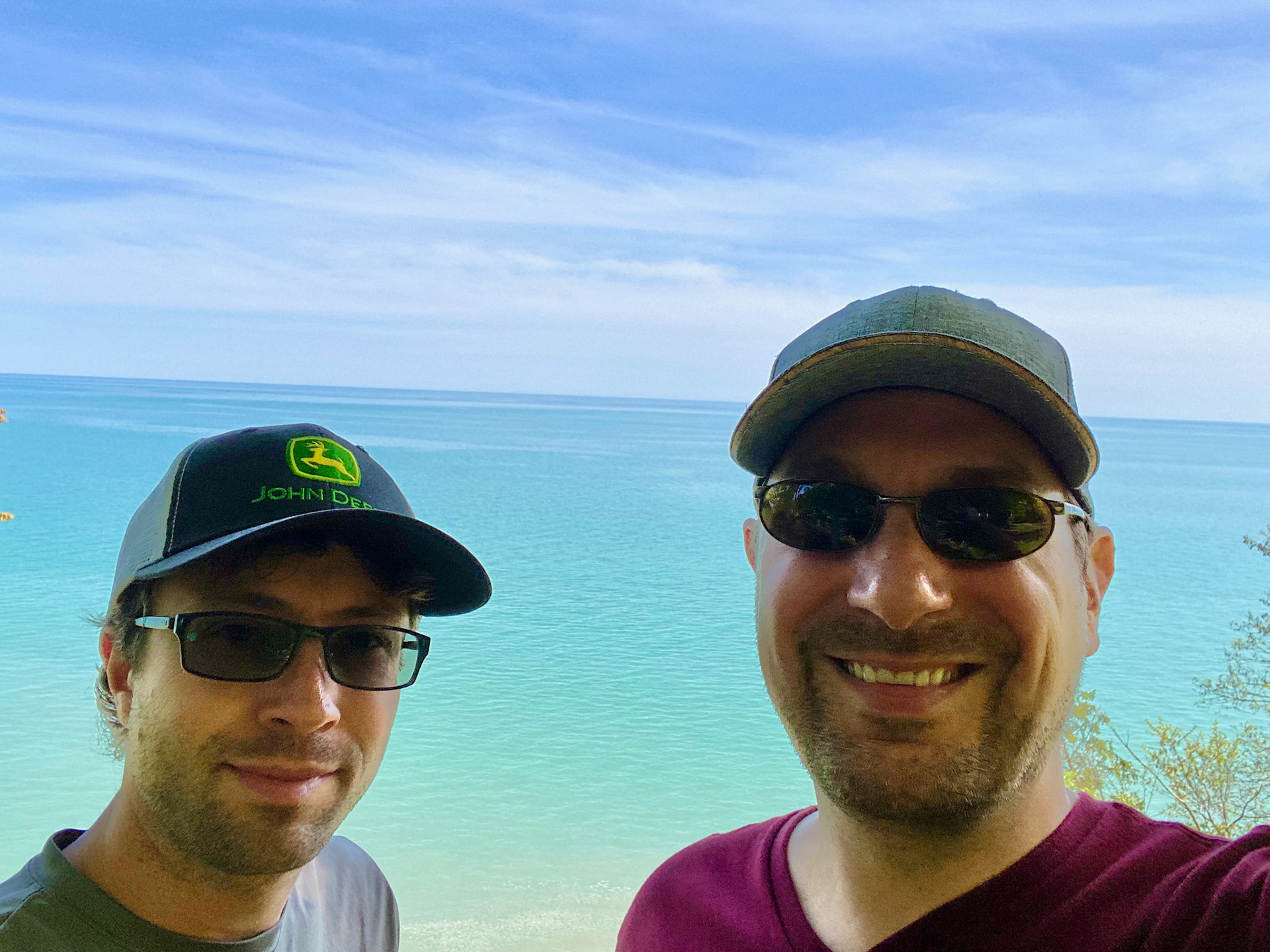Emerson and I viewed the cliff overlooking Lake Erie in Iona