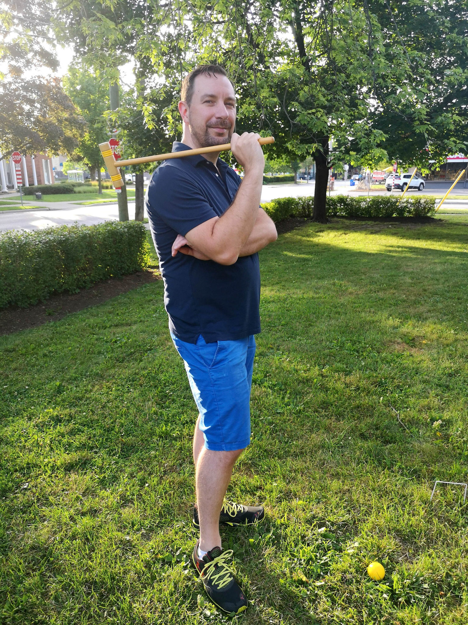 Socially distanced croquet with these gorgeous models in Wortley last night