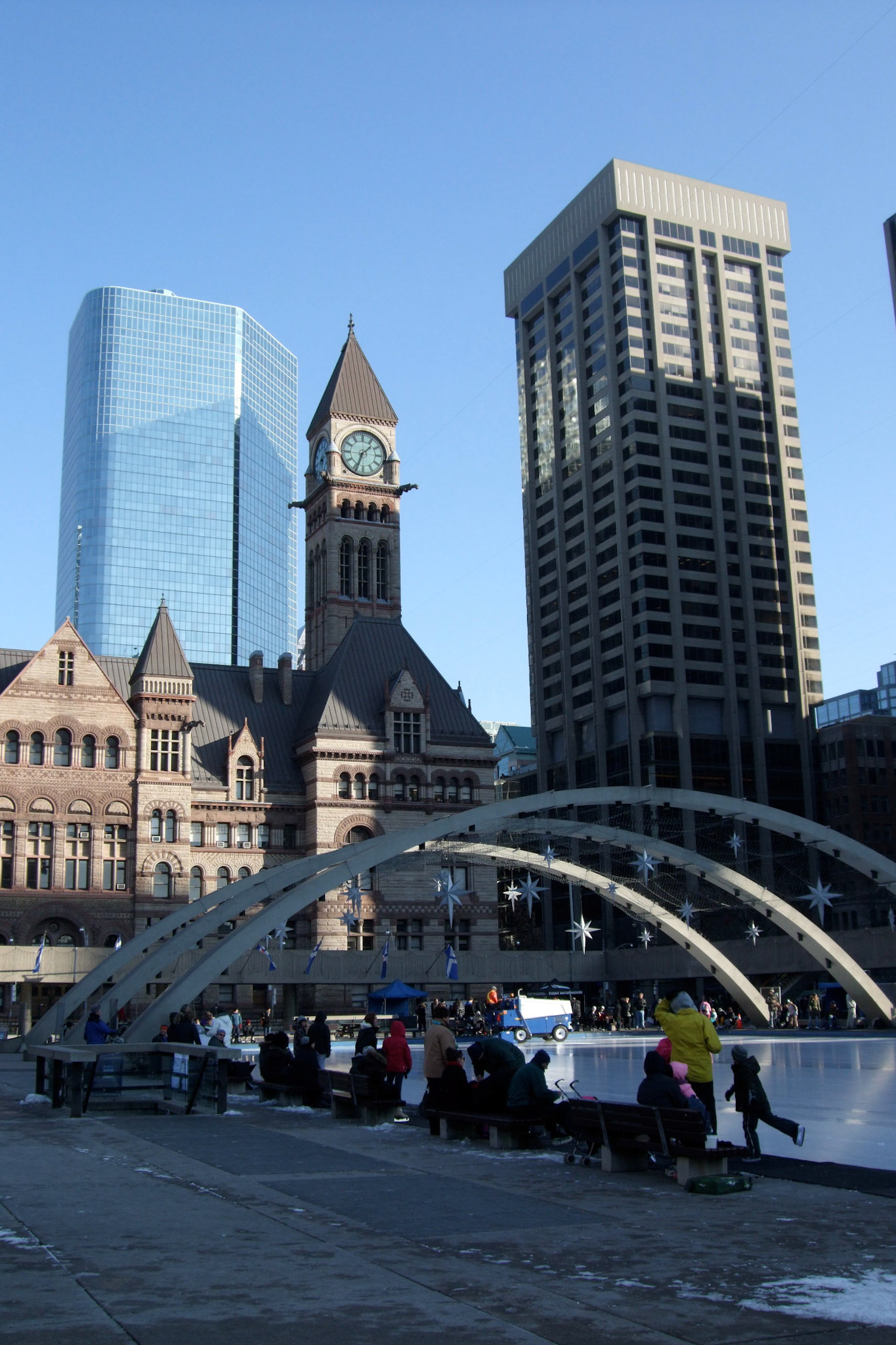 At Christmastime, the cold look of a big city's downtown instead looks kind of magical