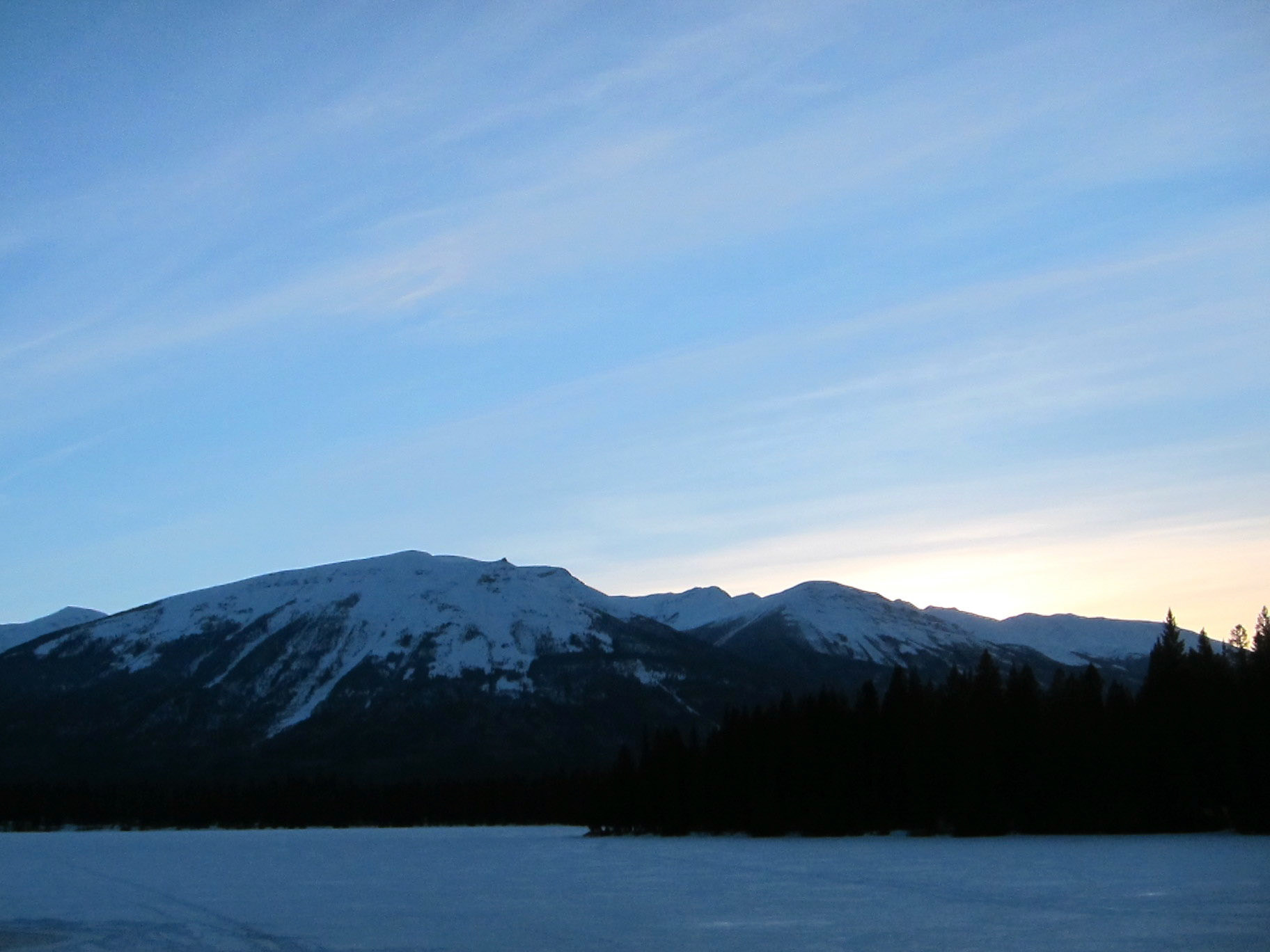 I got up after a terrific sleep at the Jasper Park Lodge to watch the sun rise over the mountains