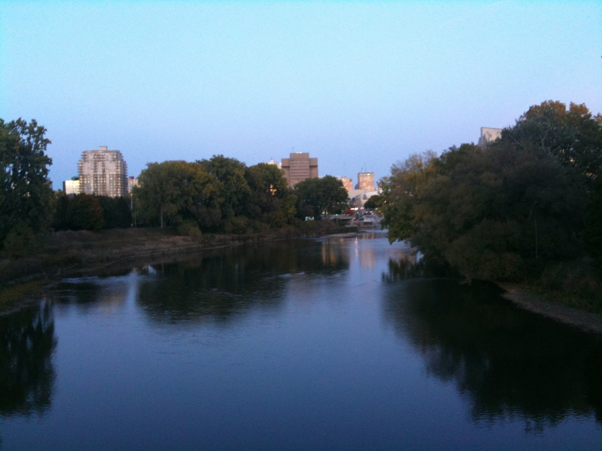 Dusk falls in London, Ontario after a beautiful late-October day.