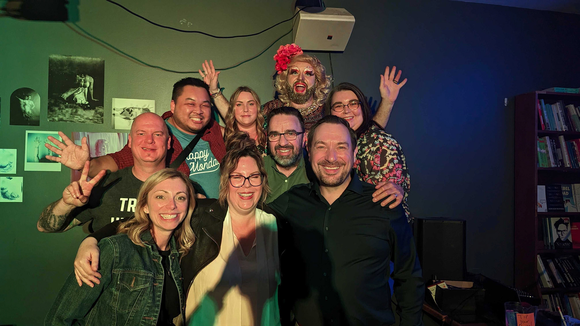 Took folks to karaoke at Glad Days Bookshop in the Church-Wellesley village
