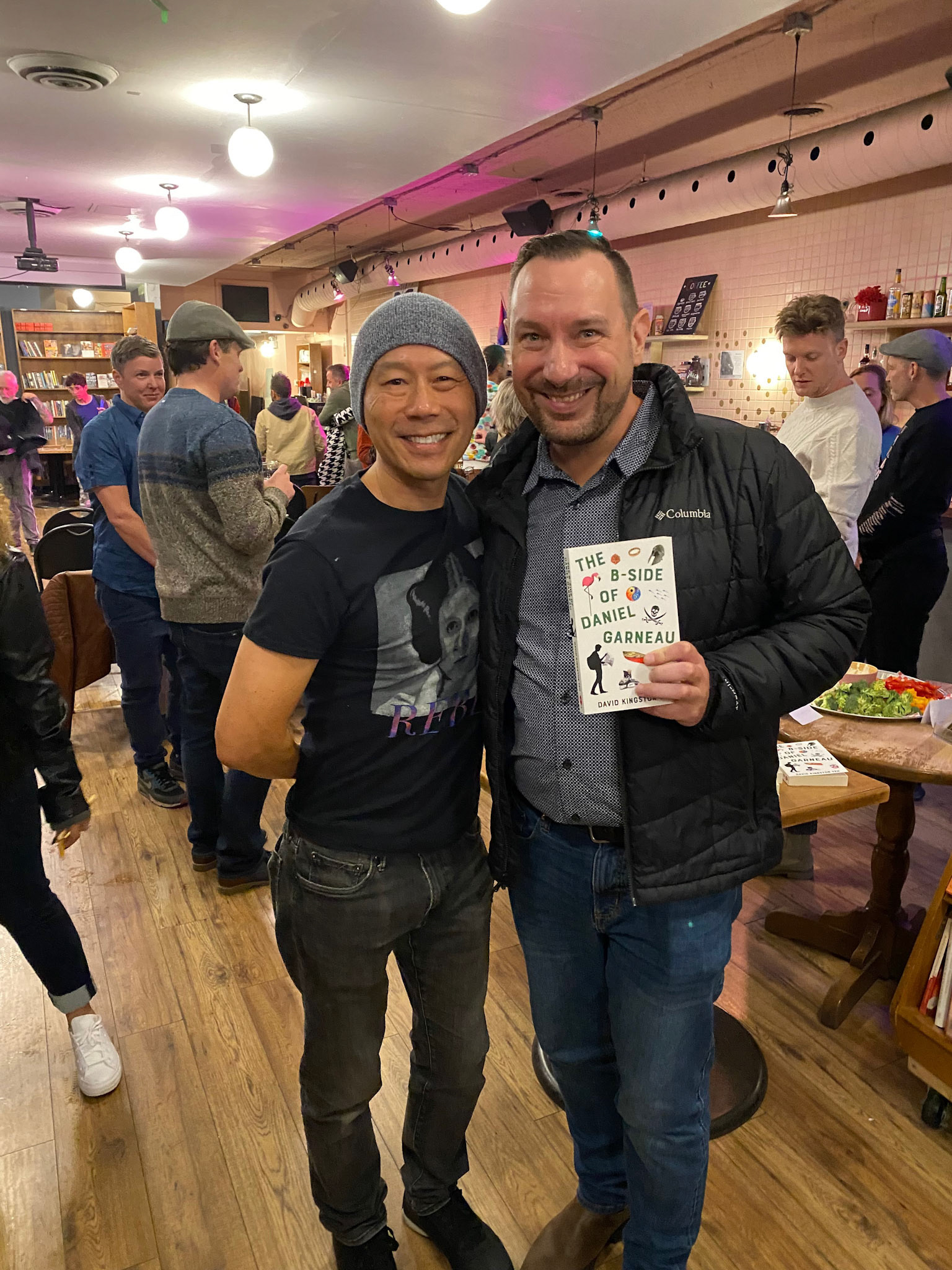 At Glad Day Bookshop with Ryan and Andrew for David Kingston Keh's book launch of "The B-Side of David Garneau"