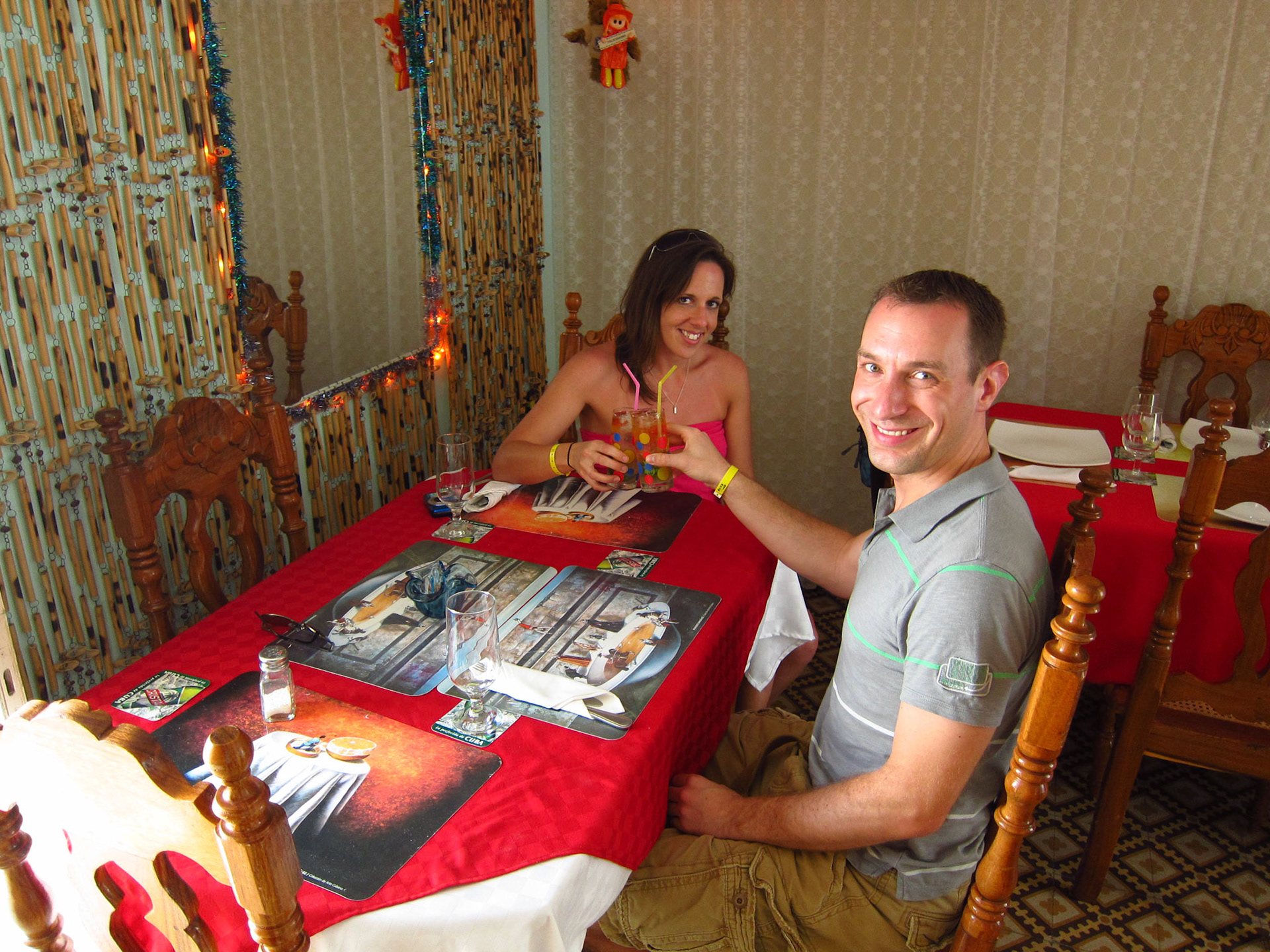 Kelly and I enjoying our mojitos before lunch in Havana
