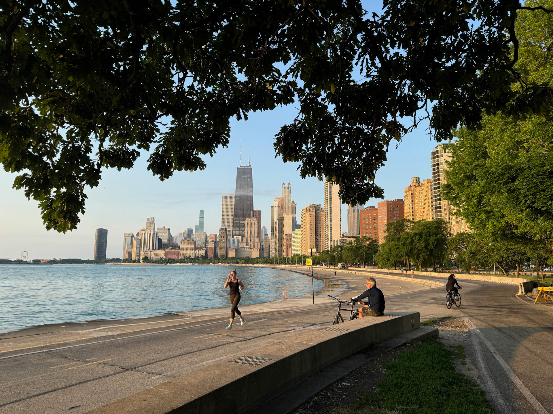 Chicago's Gold Coast has many beaches and a popular walking/biking trail all along the shoreline