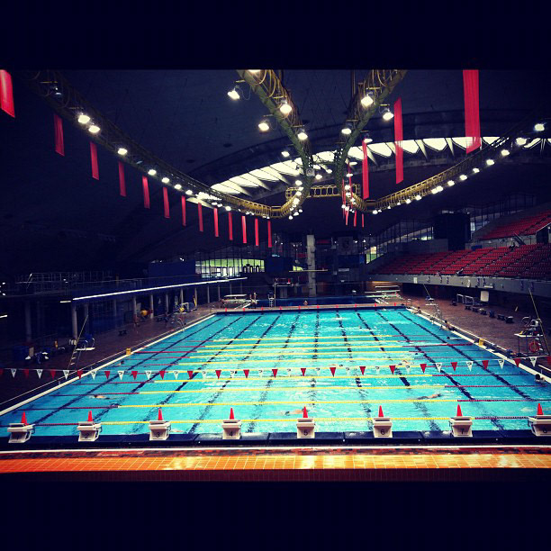 My performance today at Montreal's Olympic pool was less impressive than the swimmers at #london2012 - but what a wicked pool!