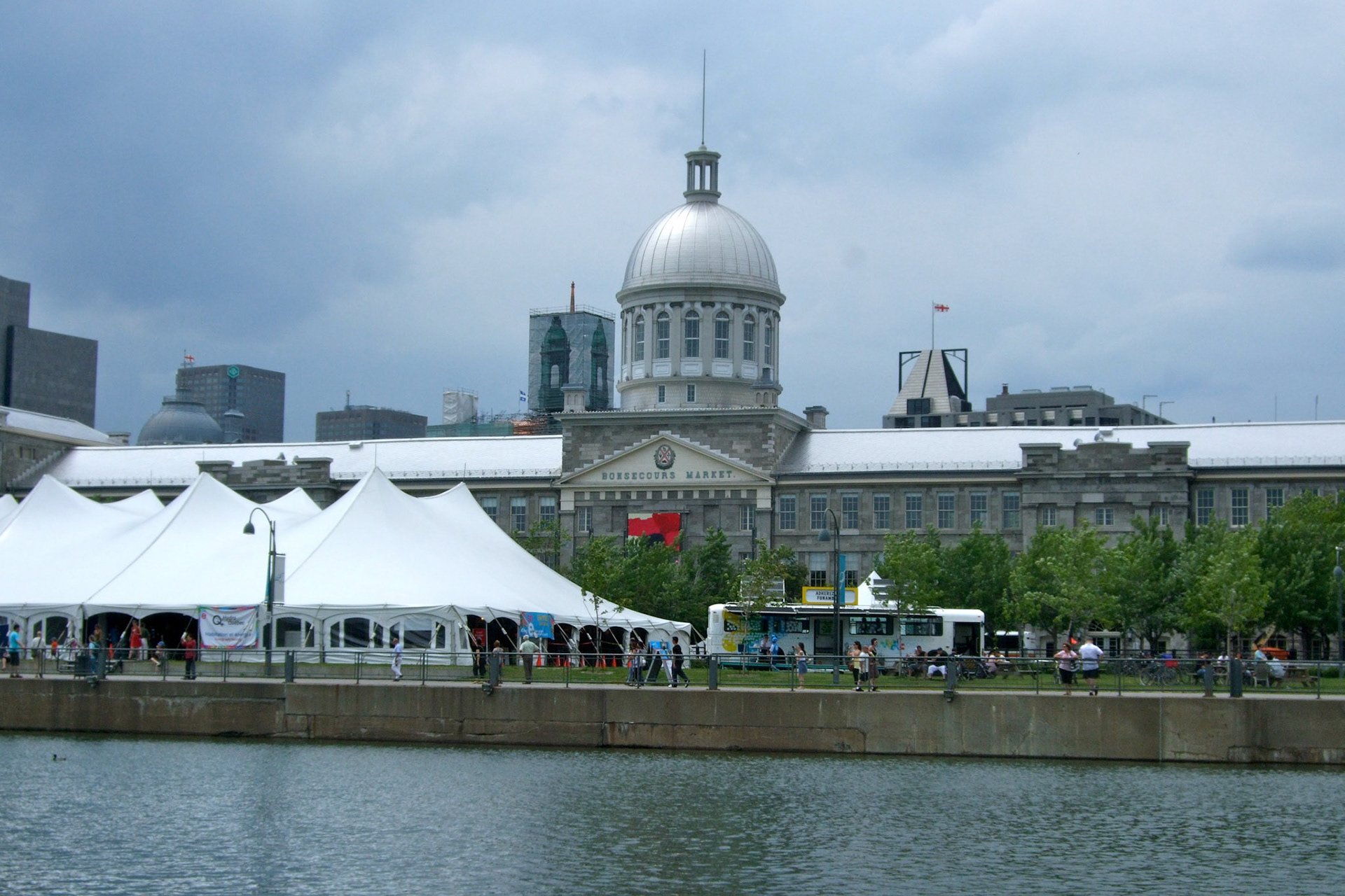 At the Old Port, the beautiul building of the Bonsecours Market