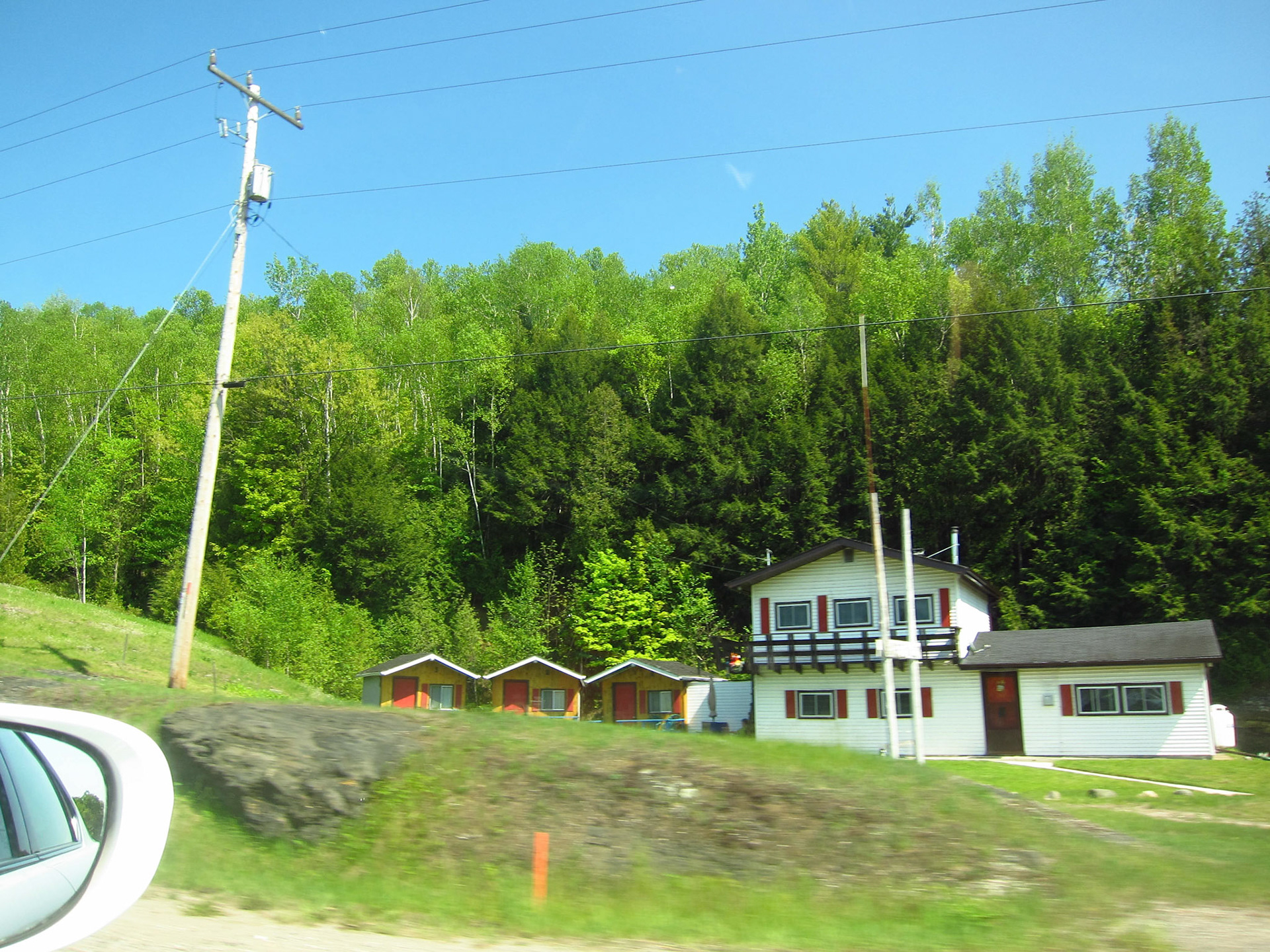 Highway 7 gets more remote in the Land 'o Lakes region - cottages and lodges were the only habitatation for a big stretch. Awesome