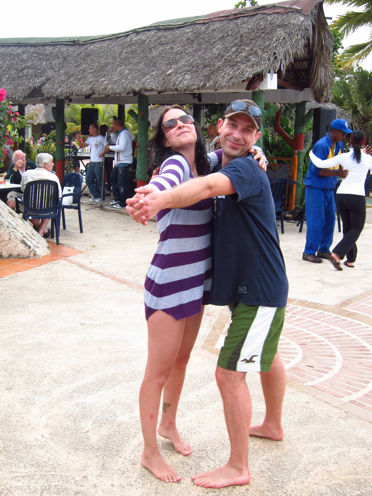 Dancing by the pool with a friend we met from Montreal