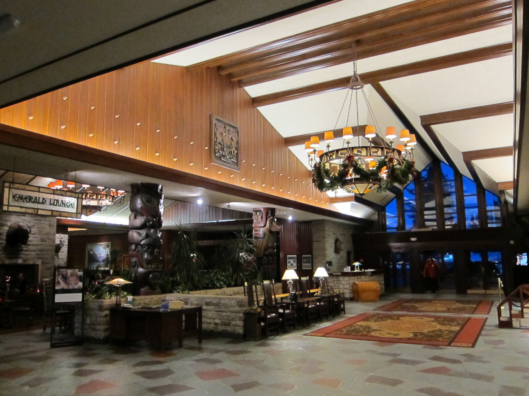 The Jasper Park Lodge is a nature retreat any time of year - but is particularly warm and impressive against the frozen winter beauty outside