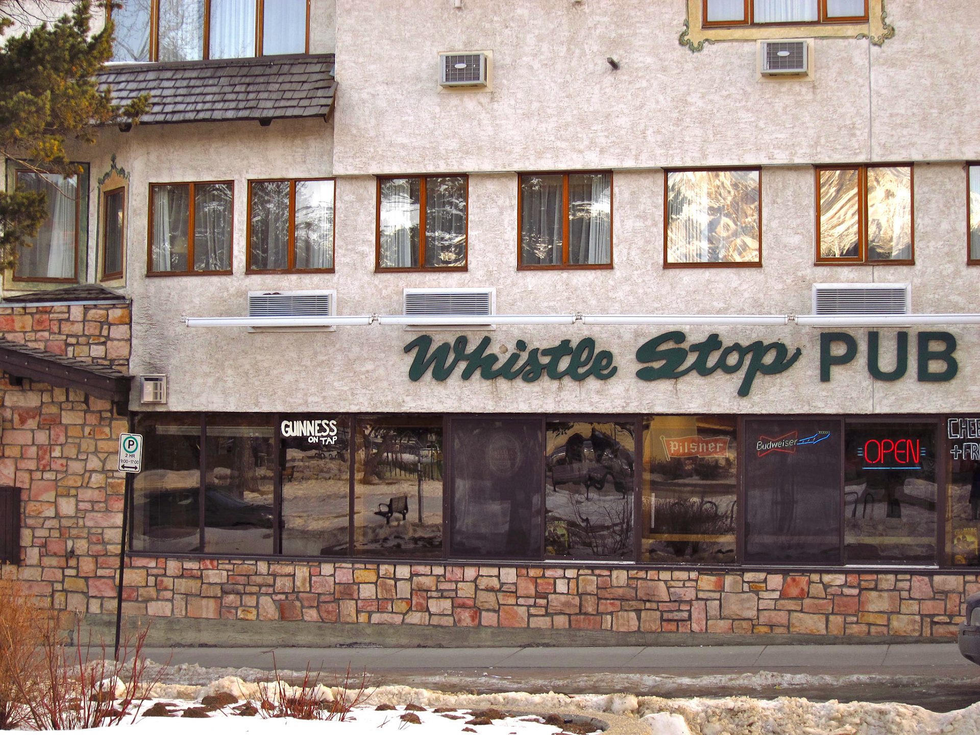 Across from the train station, the Whistle Stop Pub is popular for travelers making a fast stop in Jasper
